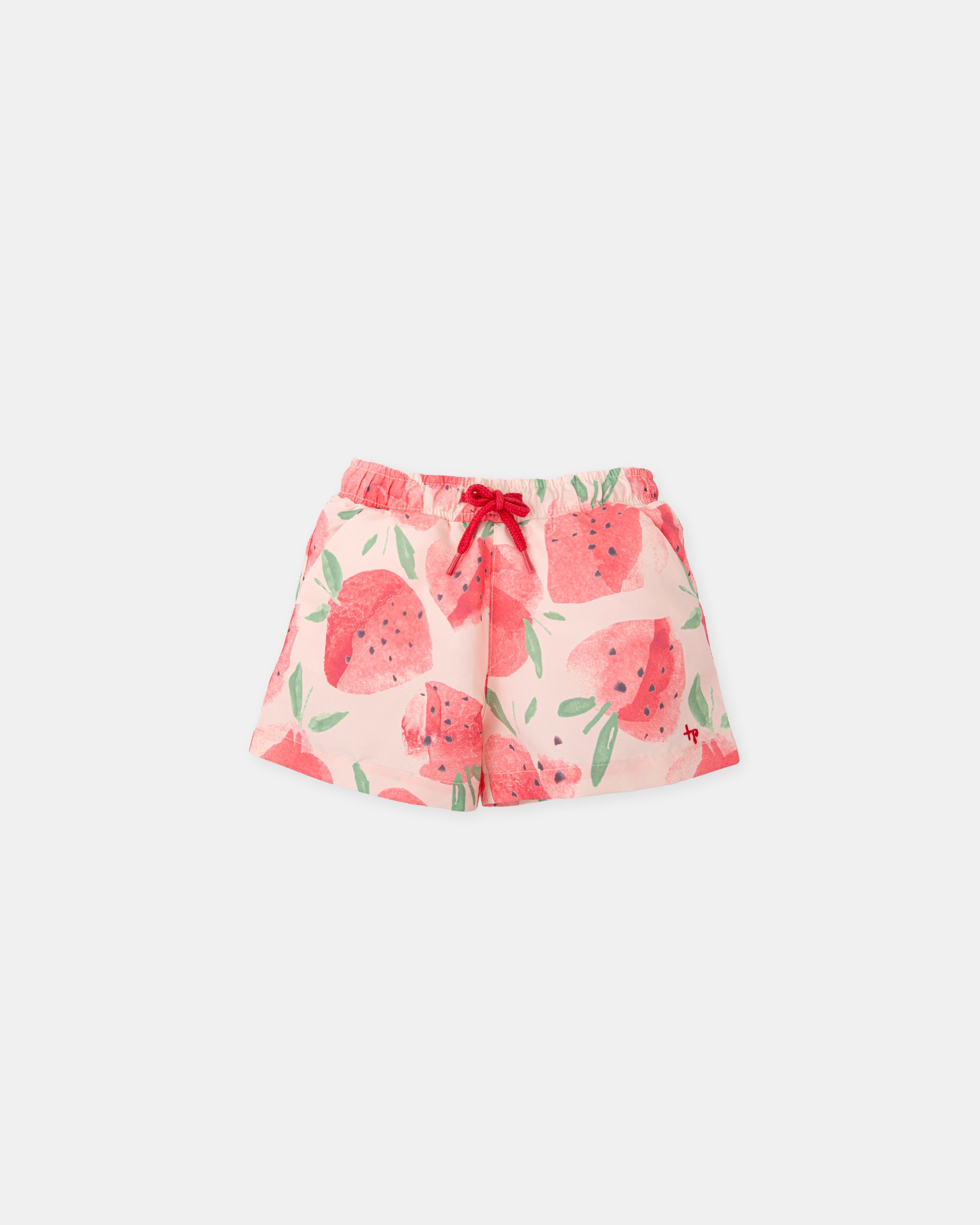 Fato de Banho Infantil com Estampado de Morangos Tutto Piccolo Rosa-1