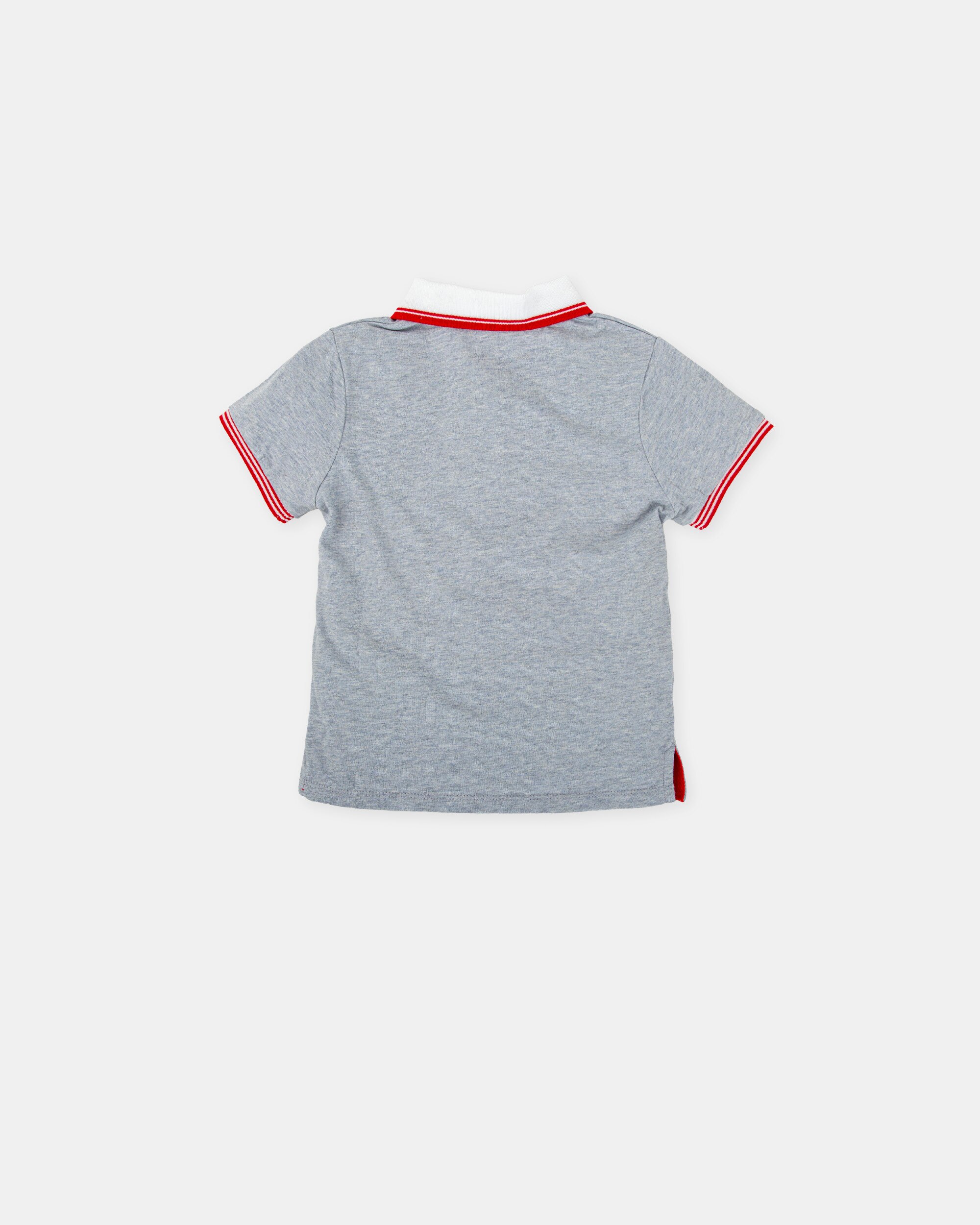 Polo para Bebé de Manga Curta com Bolso Tutto Piccolo Cinzento-2