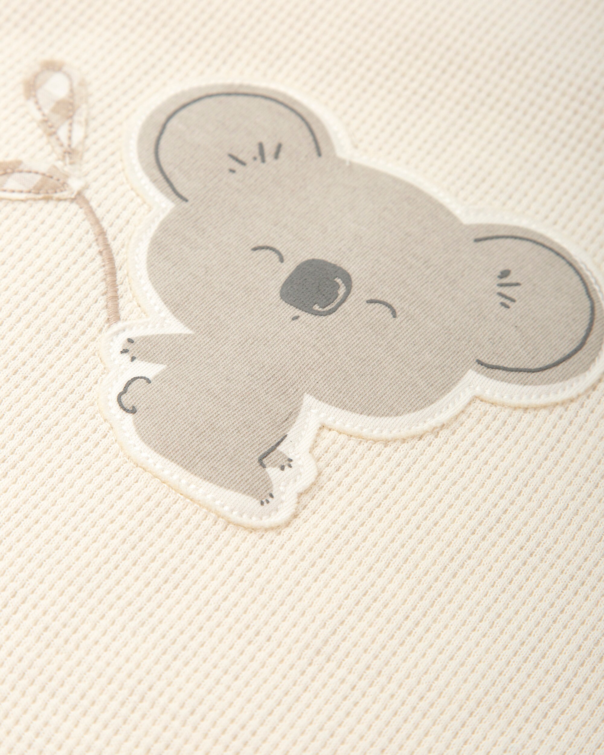 Manta de Bebé em Cor Cru com Koala Cru-3