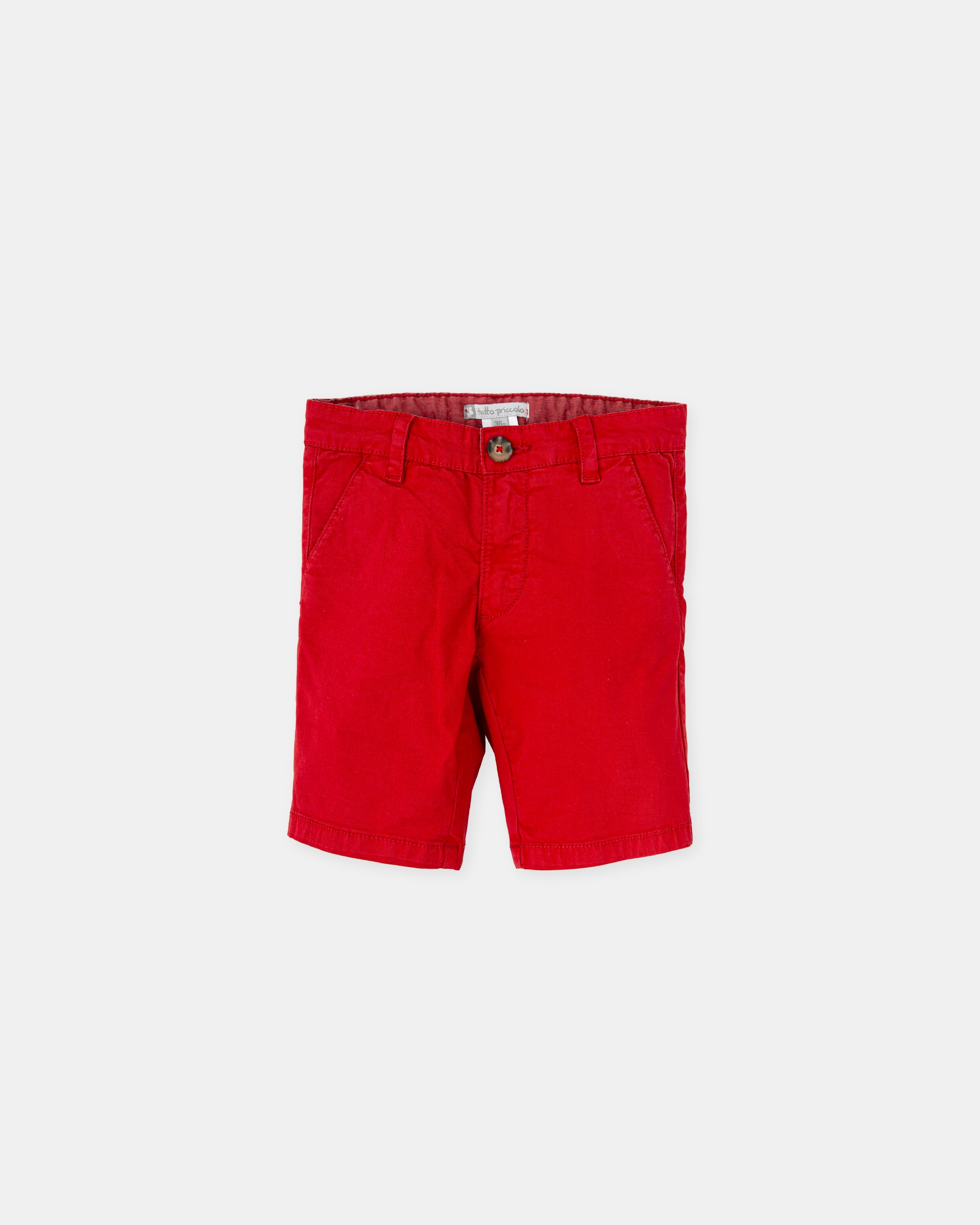 Bermuda Lisa com Presilhas na Cintura Tutto Piccolo Vermelho-1