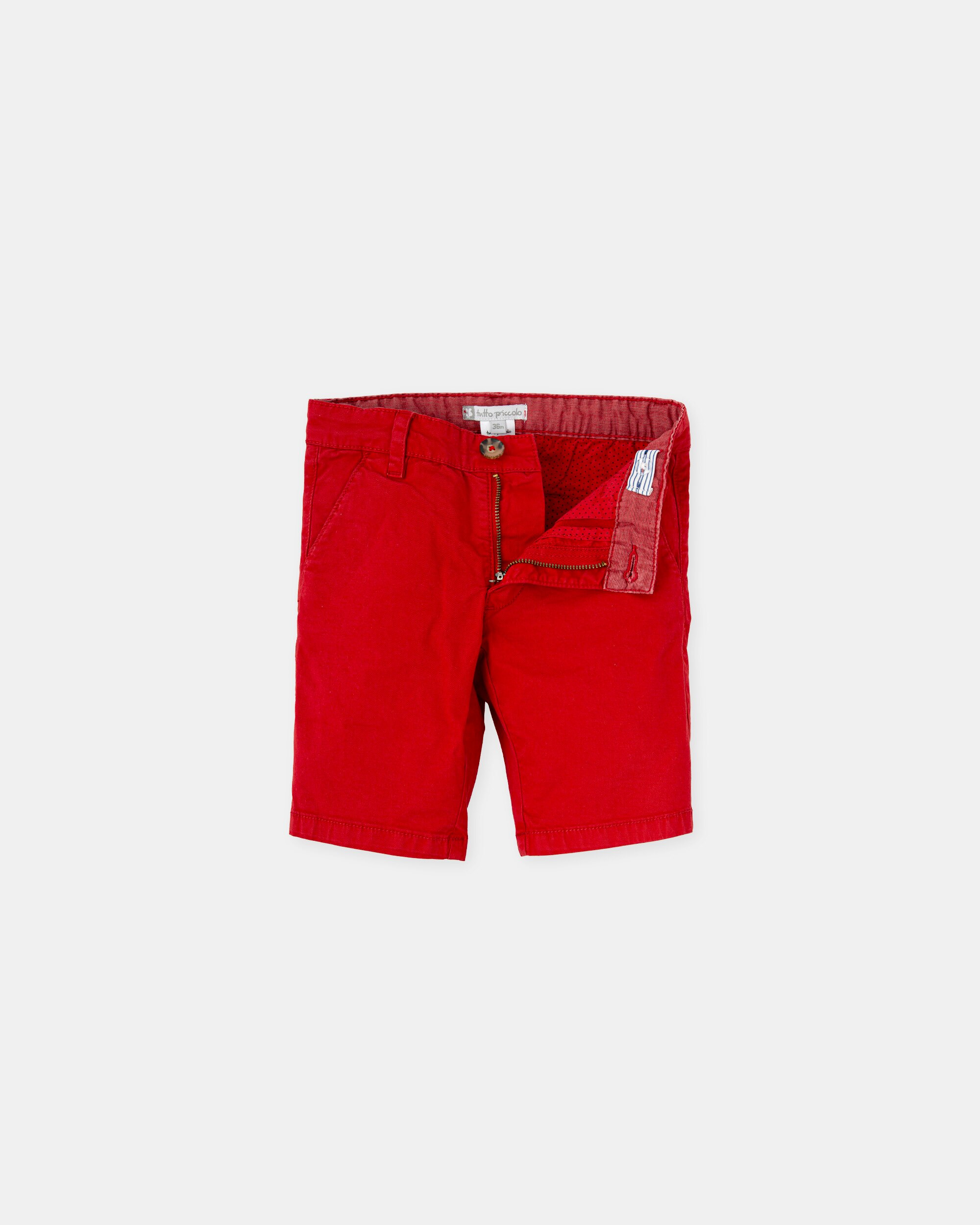 Bermuda Lisa com Presilhas na Cintura Tutto Piccolo Vermelho-3