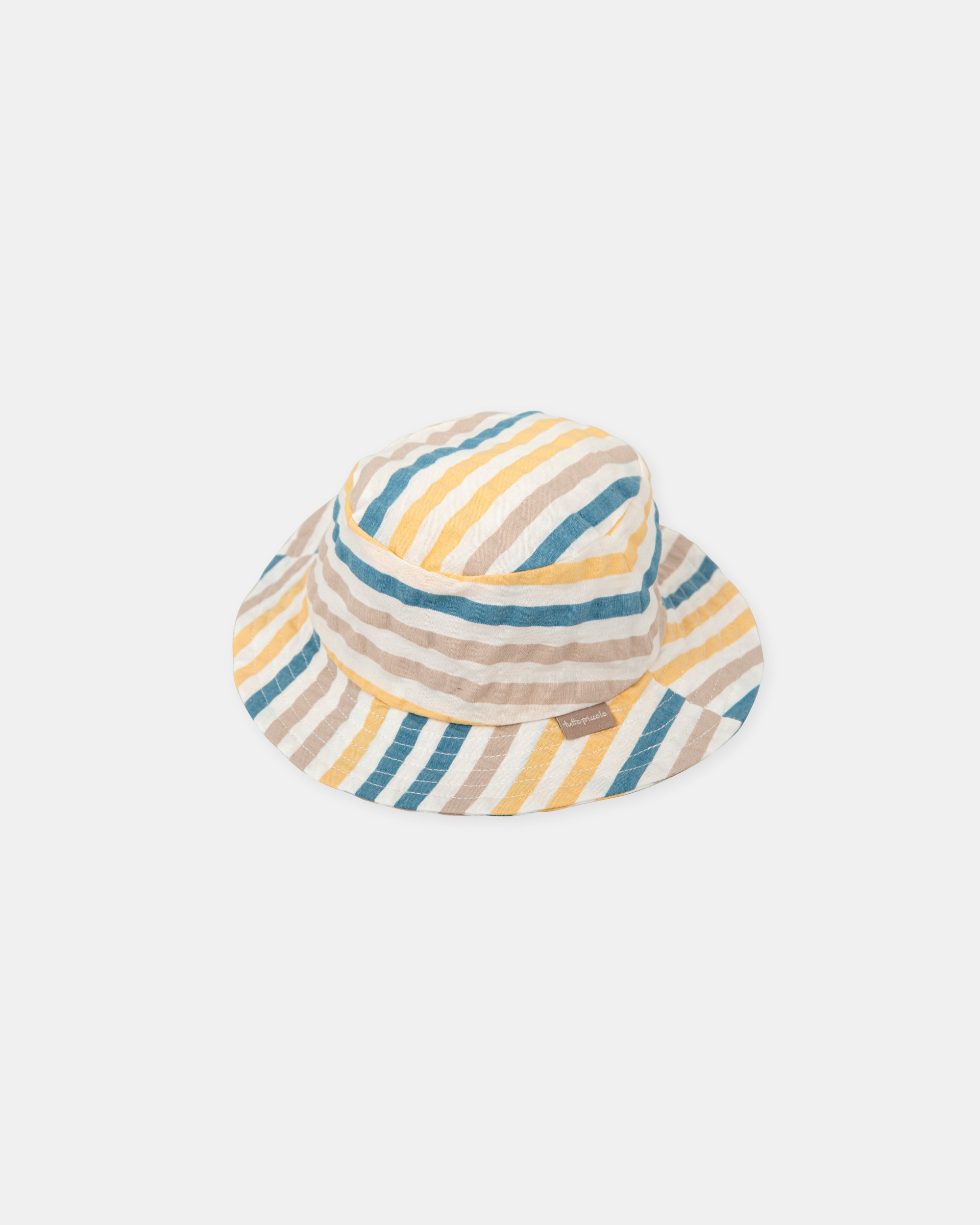 Gorro para Bebé Seersucker às Riscas Tutto Piccolo Multicolor-1