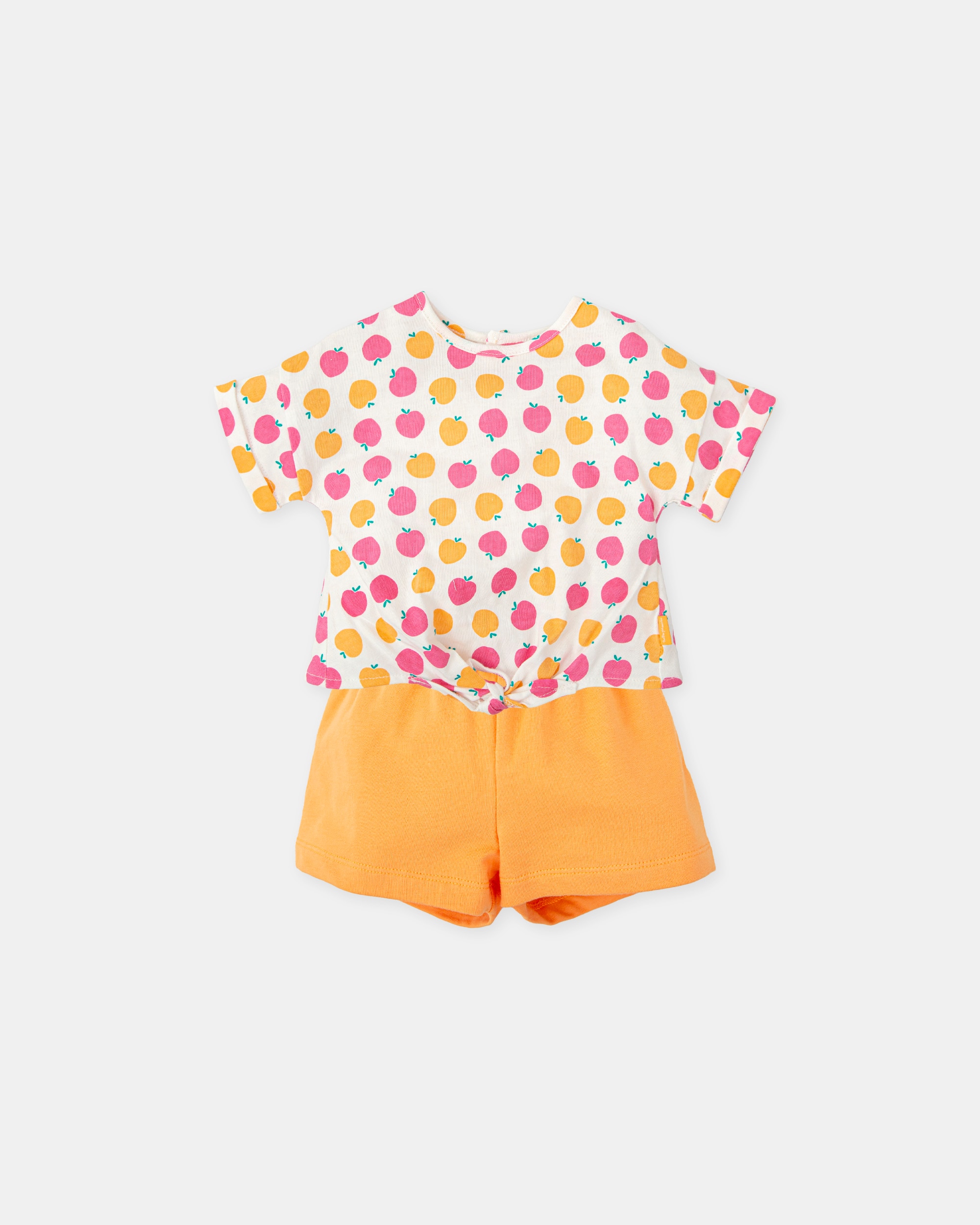 Conjunto Infantil de T-shirt de Frutas e Shorts em Laranja Tutto Piccolo Laranja-1