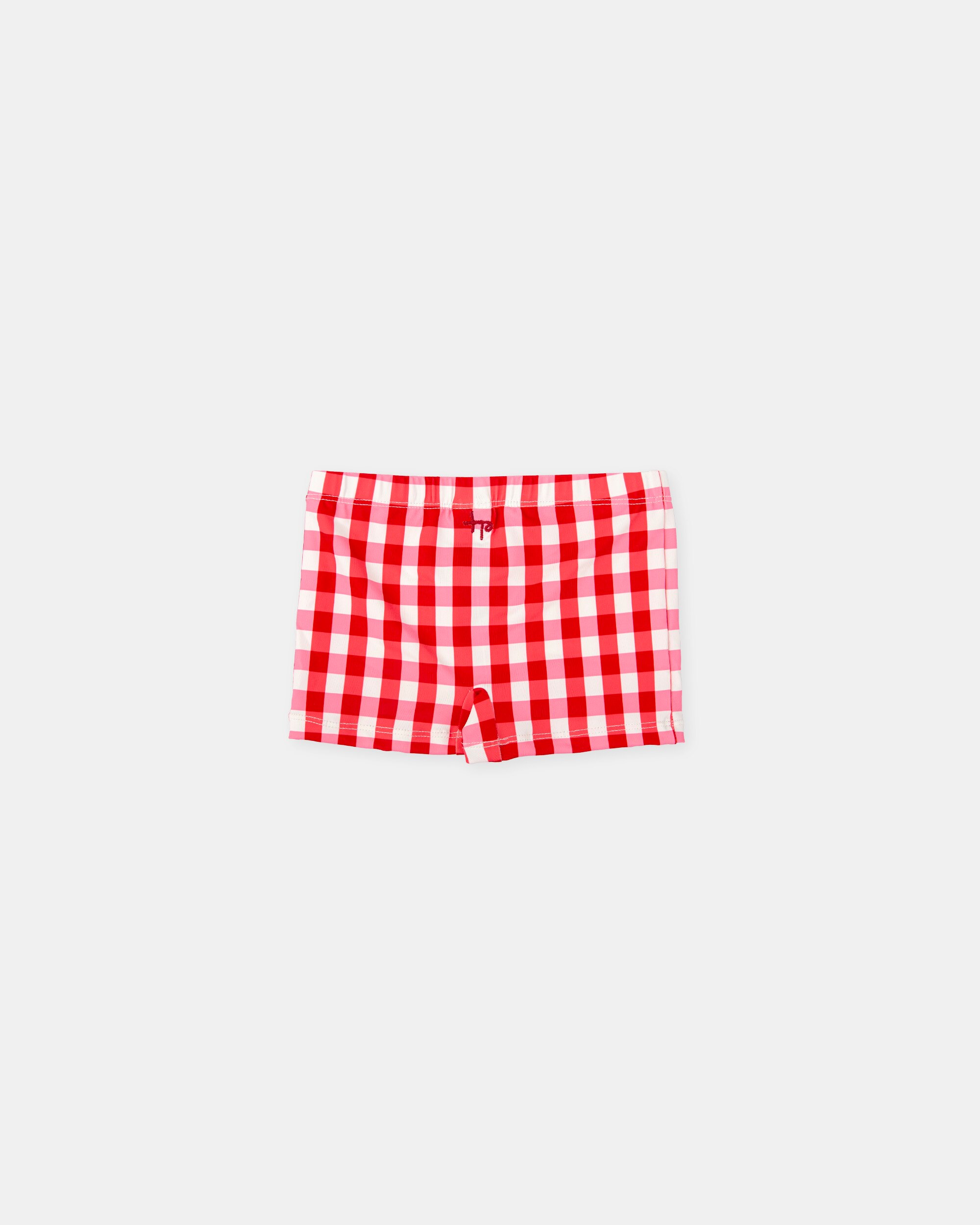 Boxer Infantil Aos Quadrados em Vermelho Tutto Piccolo Vermelho / Branco-2