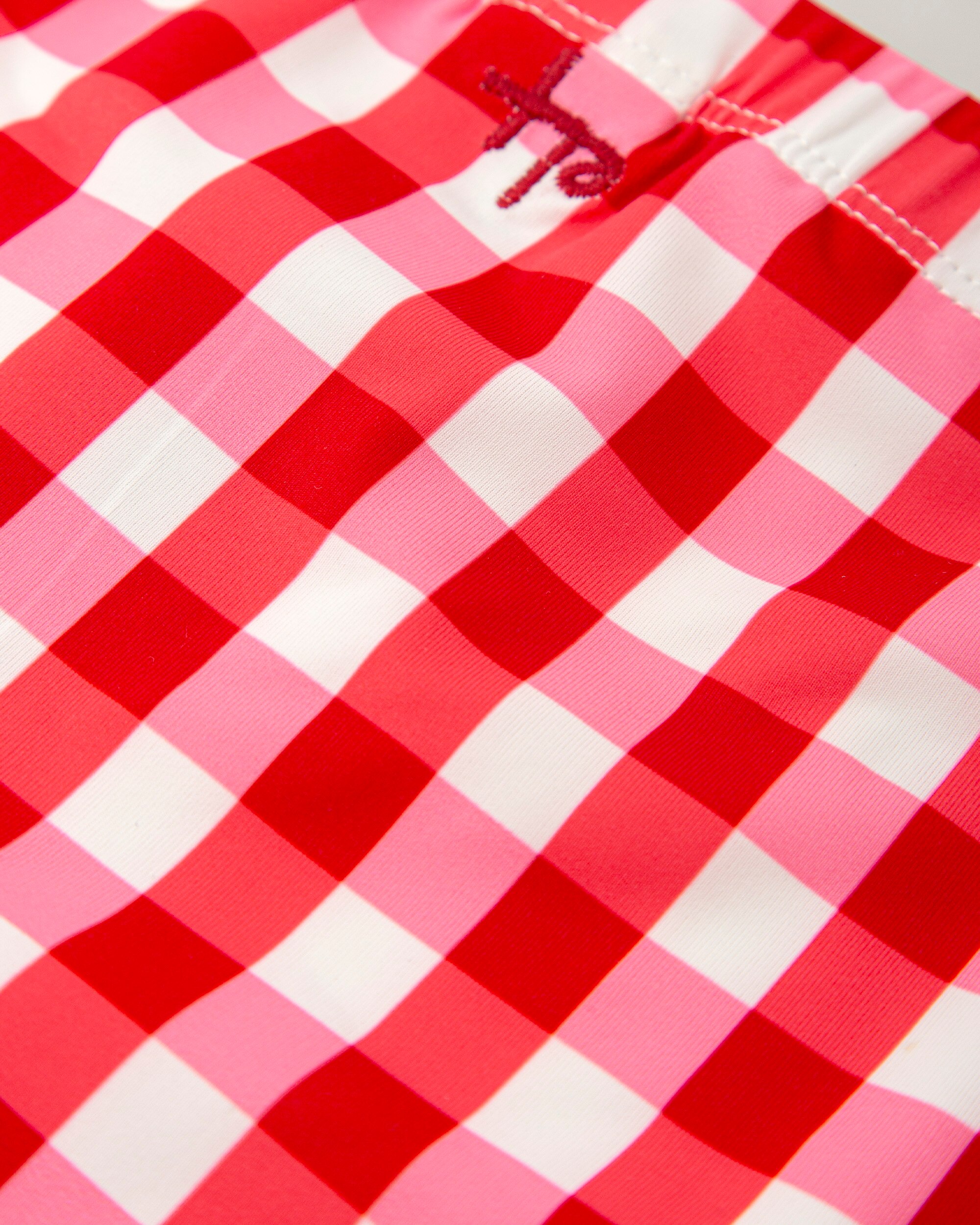 Boxer Infantil Aos Quadrados em Vermelho Tutto Piccolo Vermelho / Branco-3