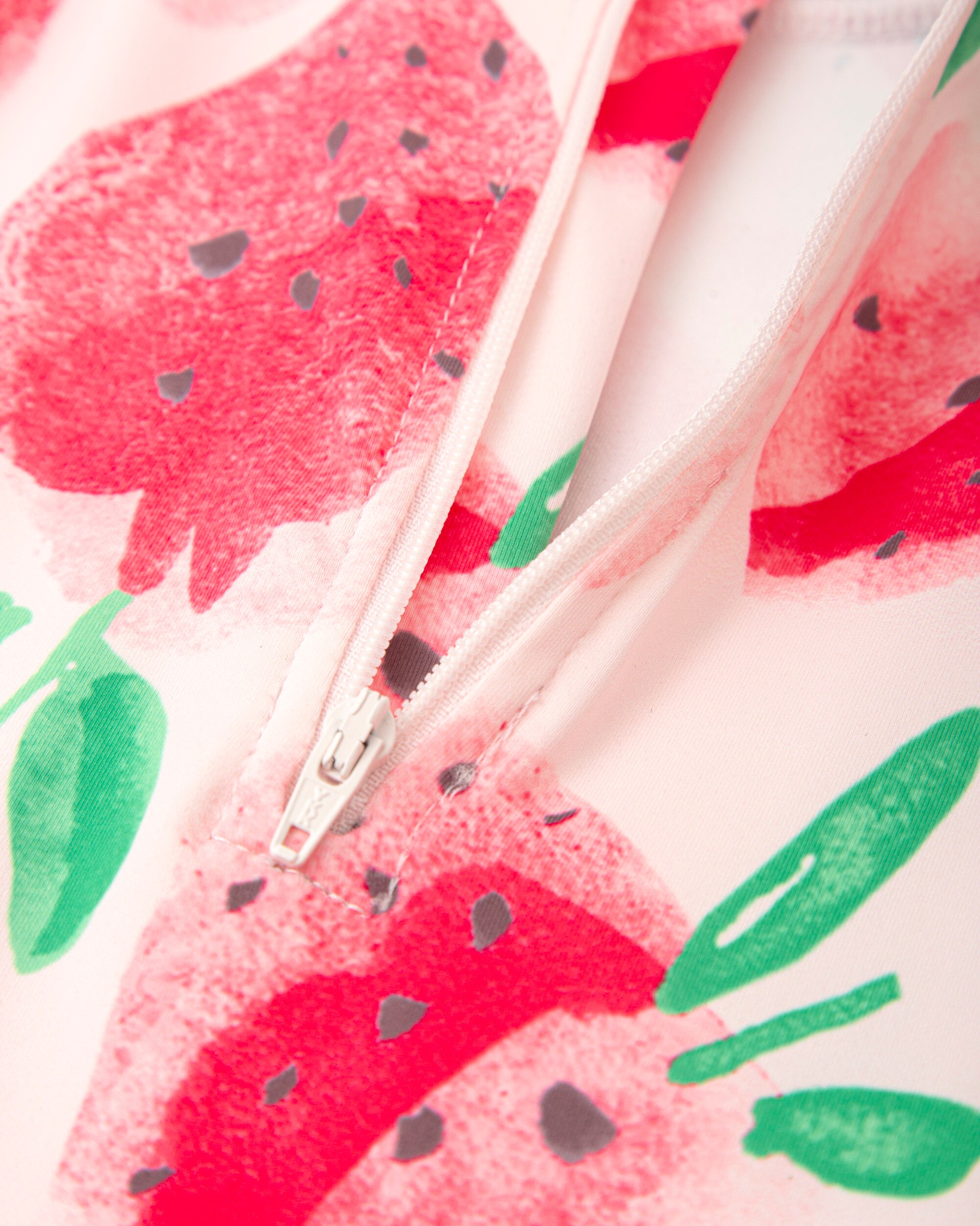 Fato de Banho para Bebé de Manga Comprida com Estampado de Morangos Rosa-claro-3