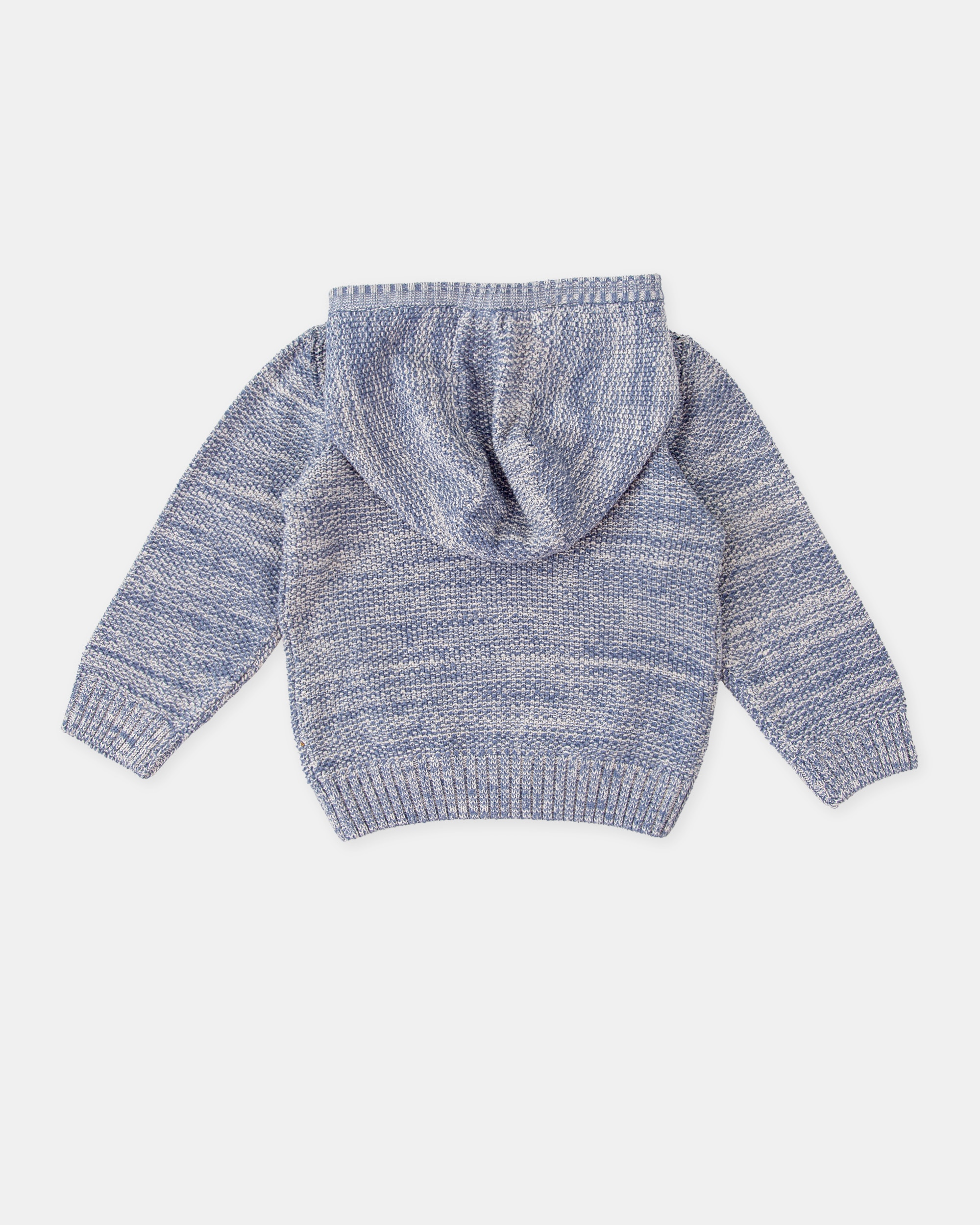 Camisola de Tricot Infantil com Capuz Azul Tutto Piccolo Azul-2