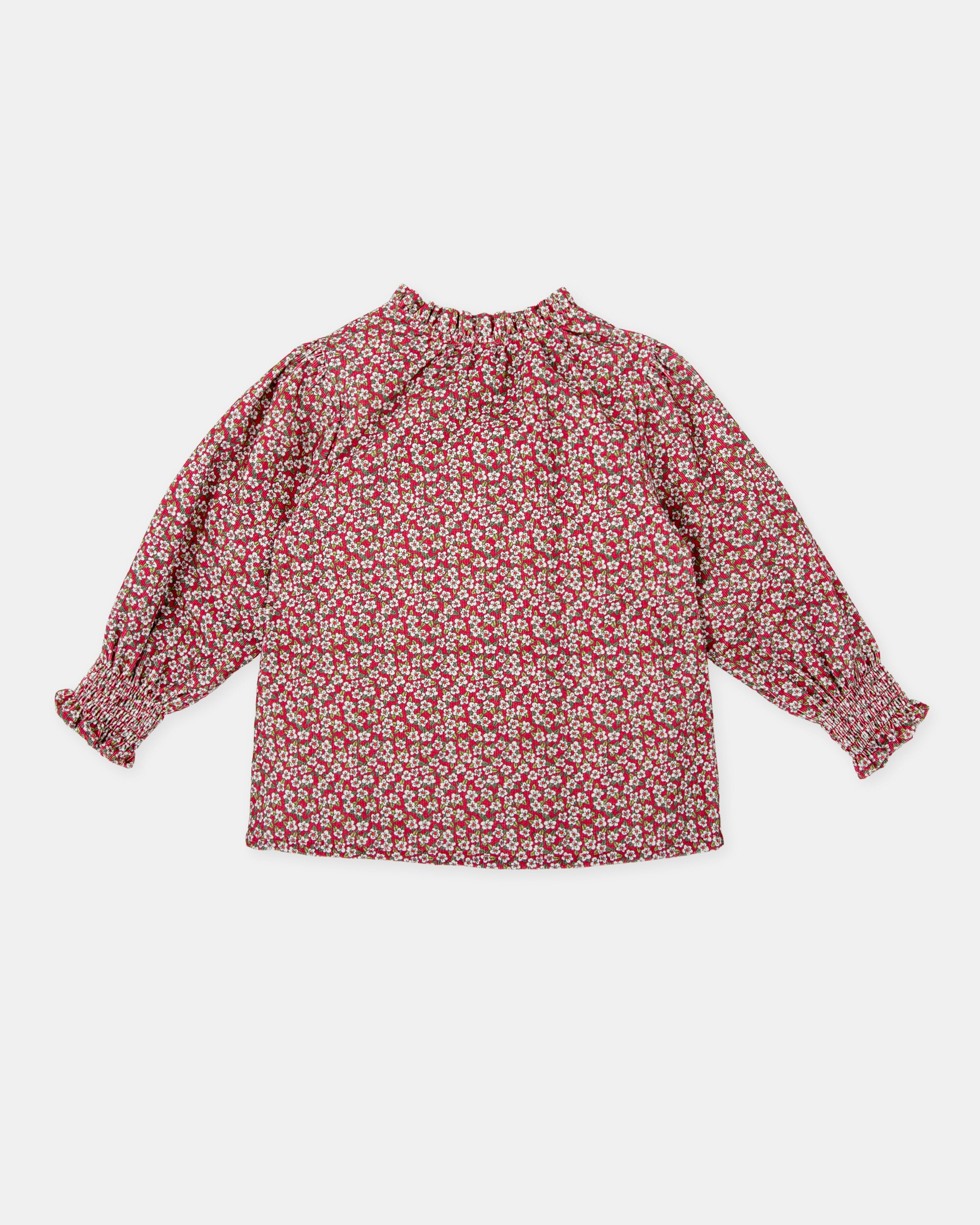 Blusa Infantil Flores Bordeaux Tutto Piccolo Grená-2