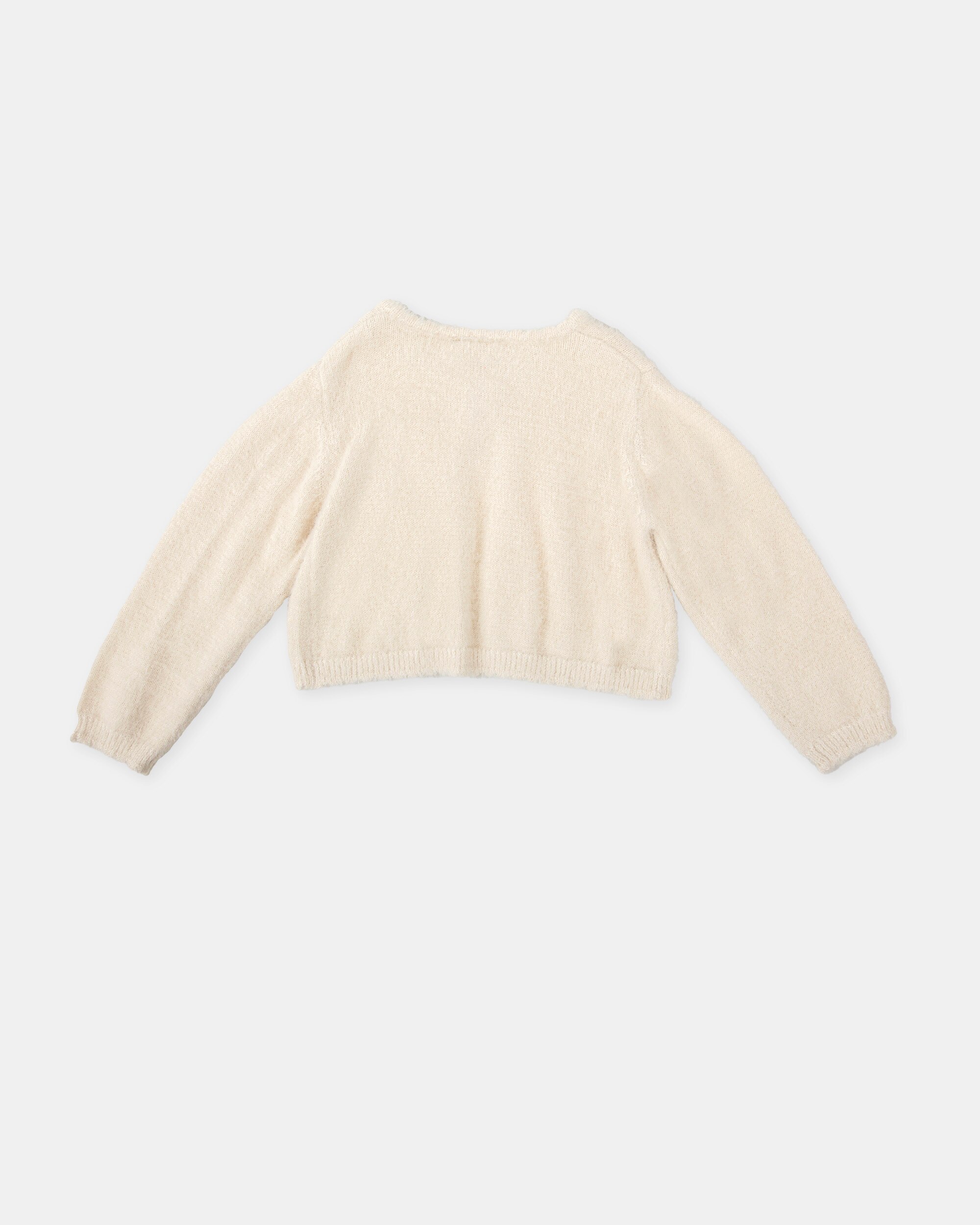 Casaco de Tricot para Bebé Efeito Mohair em Cru Tutto Piccolo Cru-2