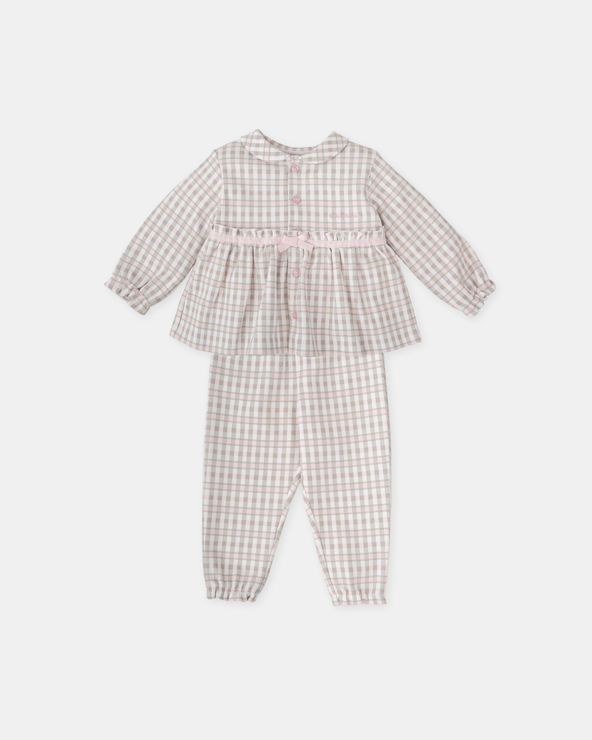 Imagem 0 de Pijama Infantil de Duas Peças aos Quadrados em Rosa