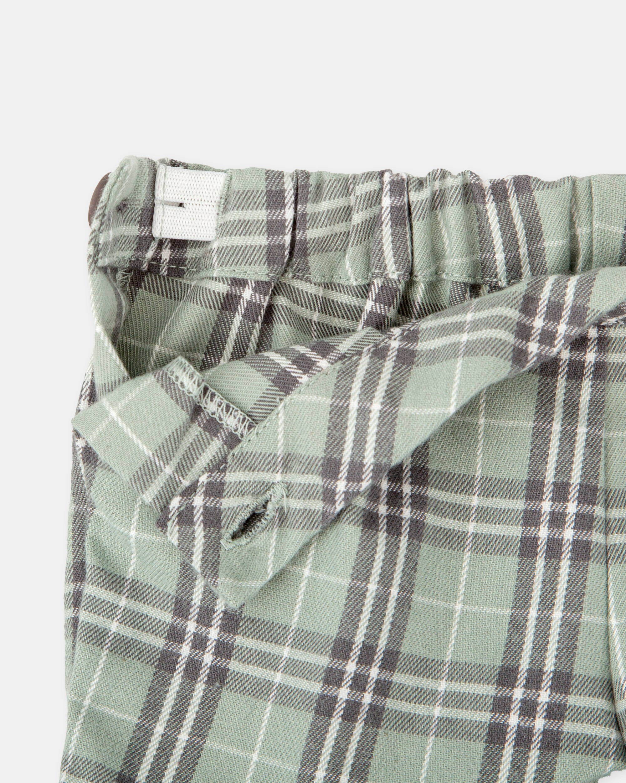 Conjunto para Bebé de Calções aos Quadrados em Verde com Collants Tutto Piccolo Verde-3