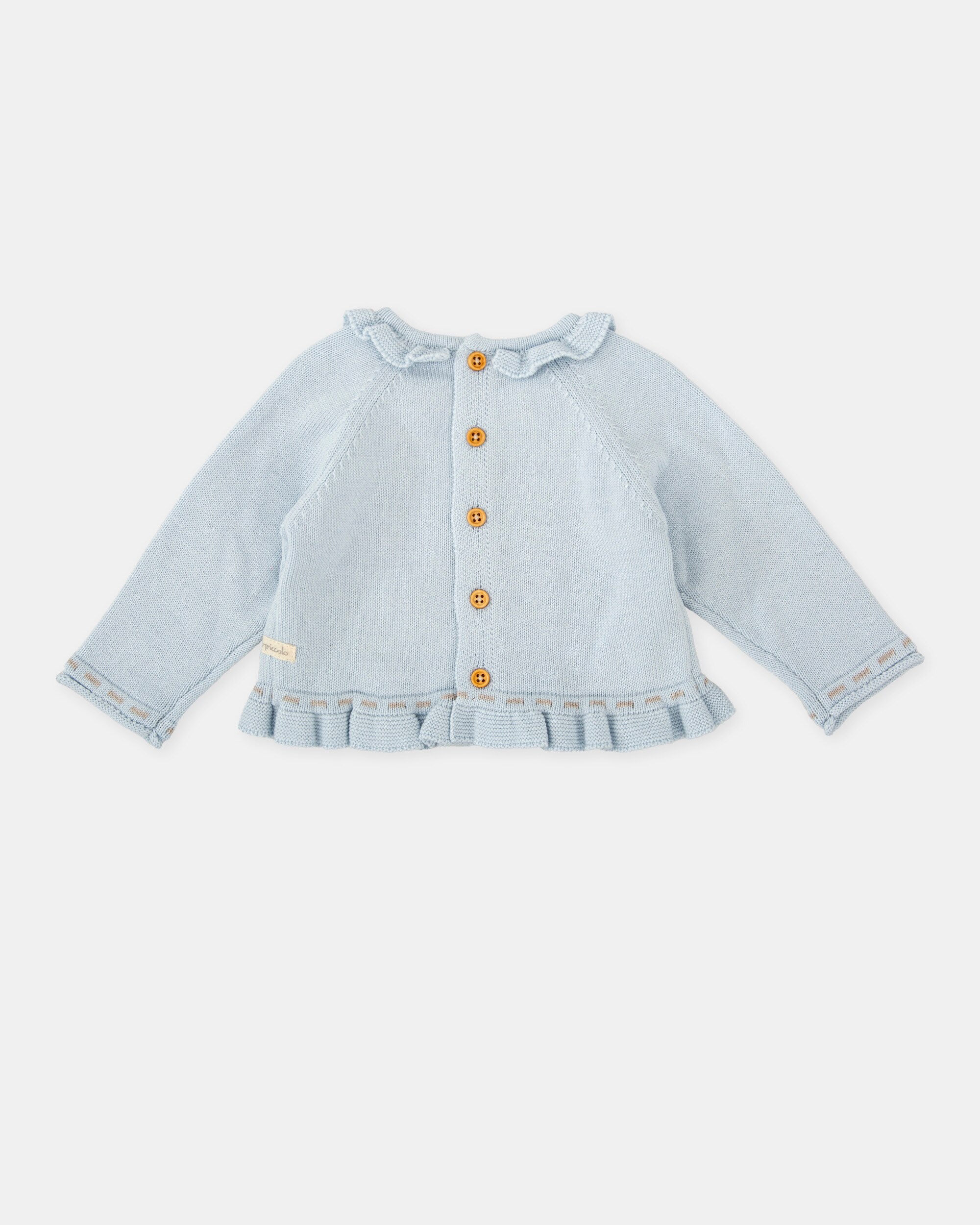Camisola de Malha para Bebé Coelho Porcelana Tutto Piccolo Azul-claro-2