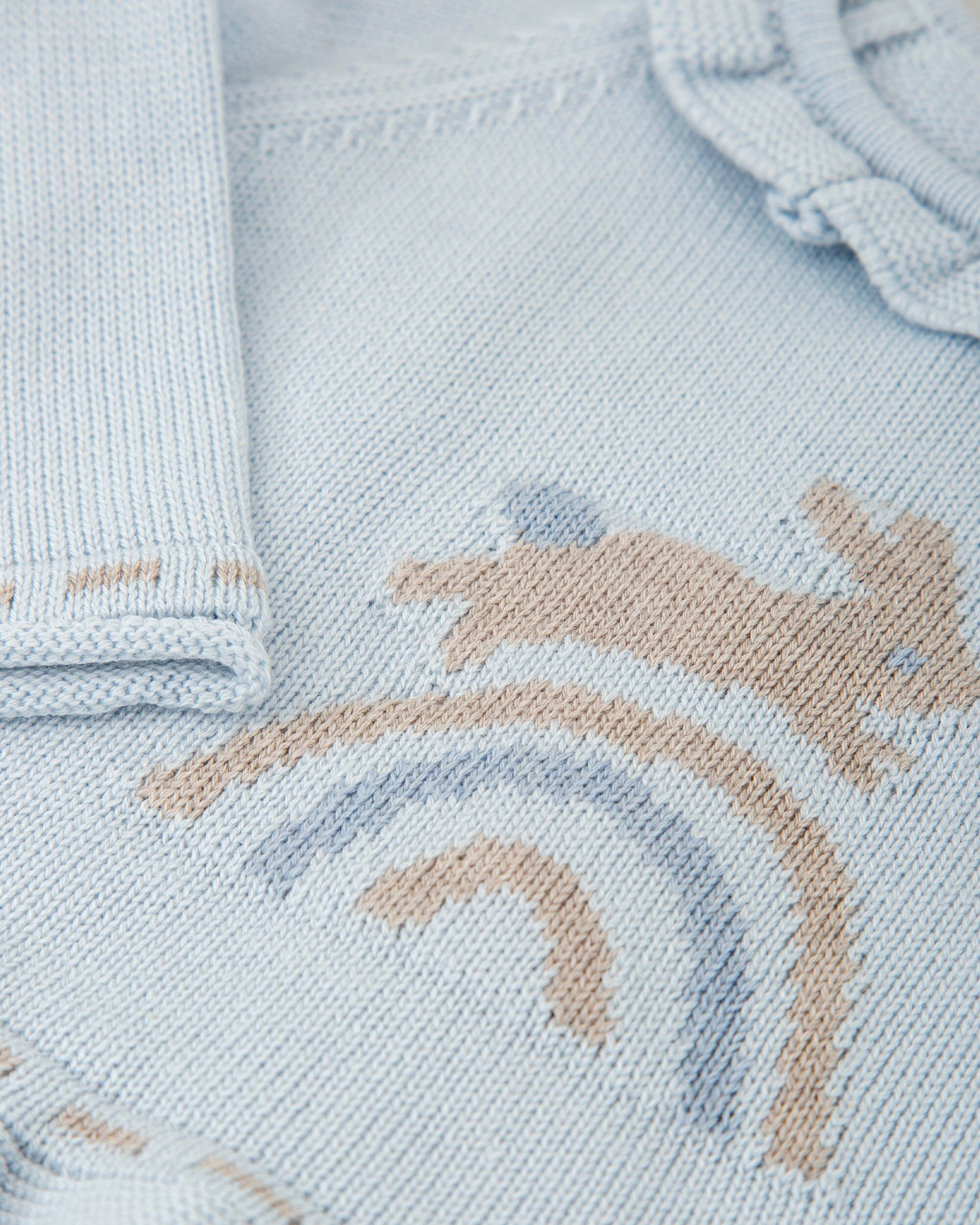 Camisola de Malha para Bebé Coelho Porcelana Tutto Piccolo Azul-claro-4