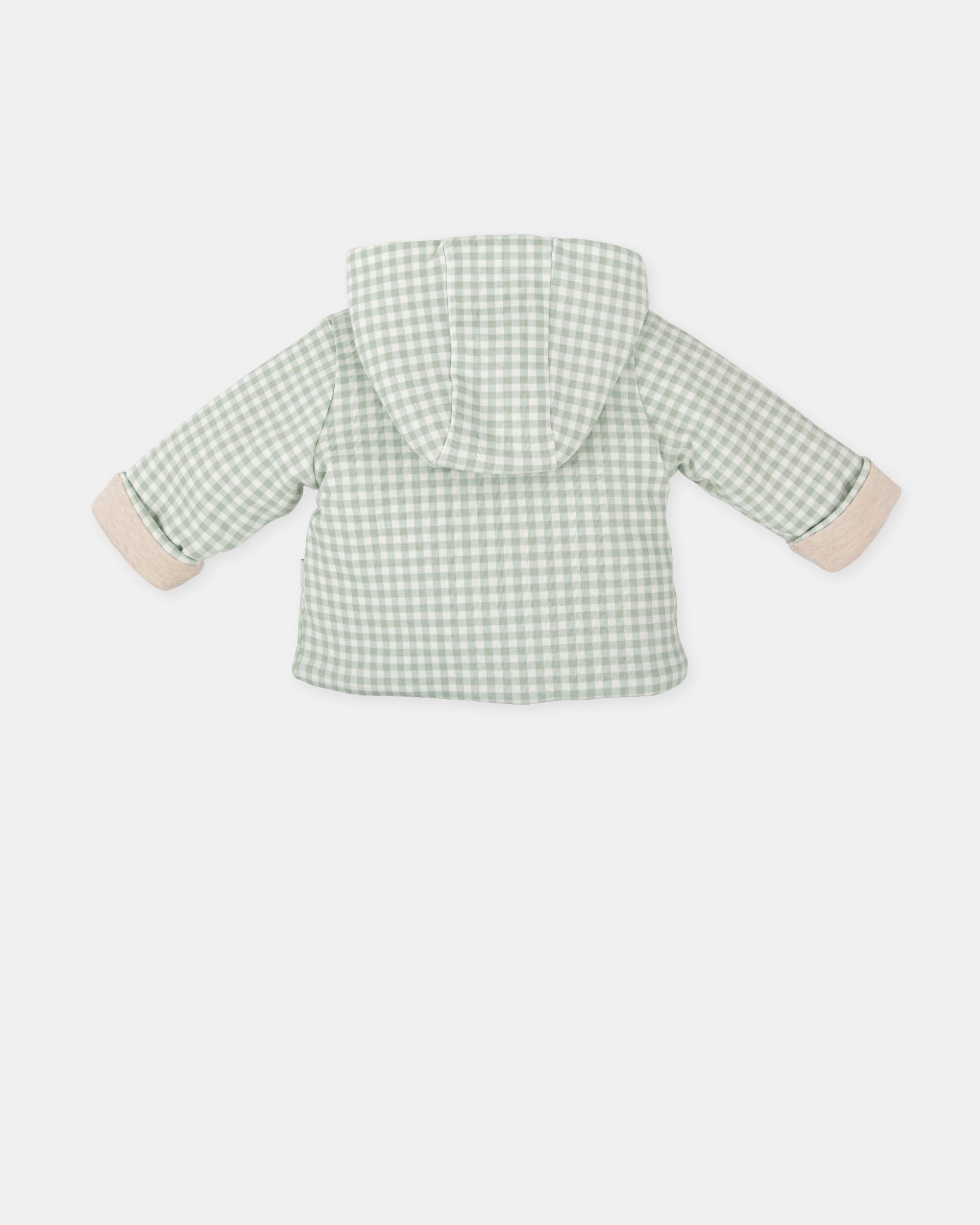 Casaco para Bebé com Capuz Vichy Água-marinha Tutto Piccolo Verde-claro-2