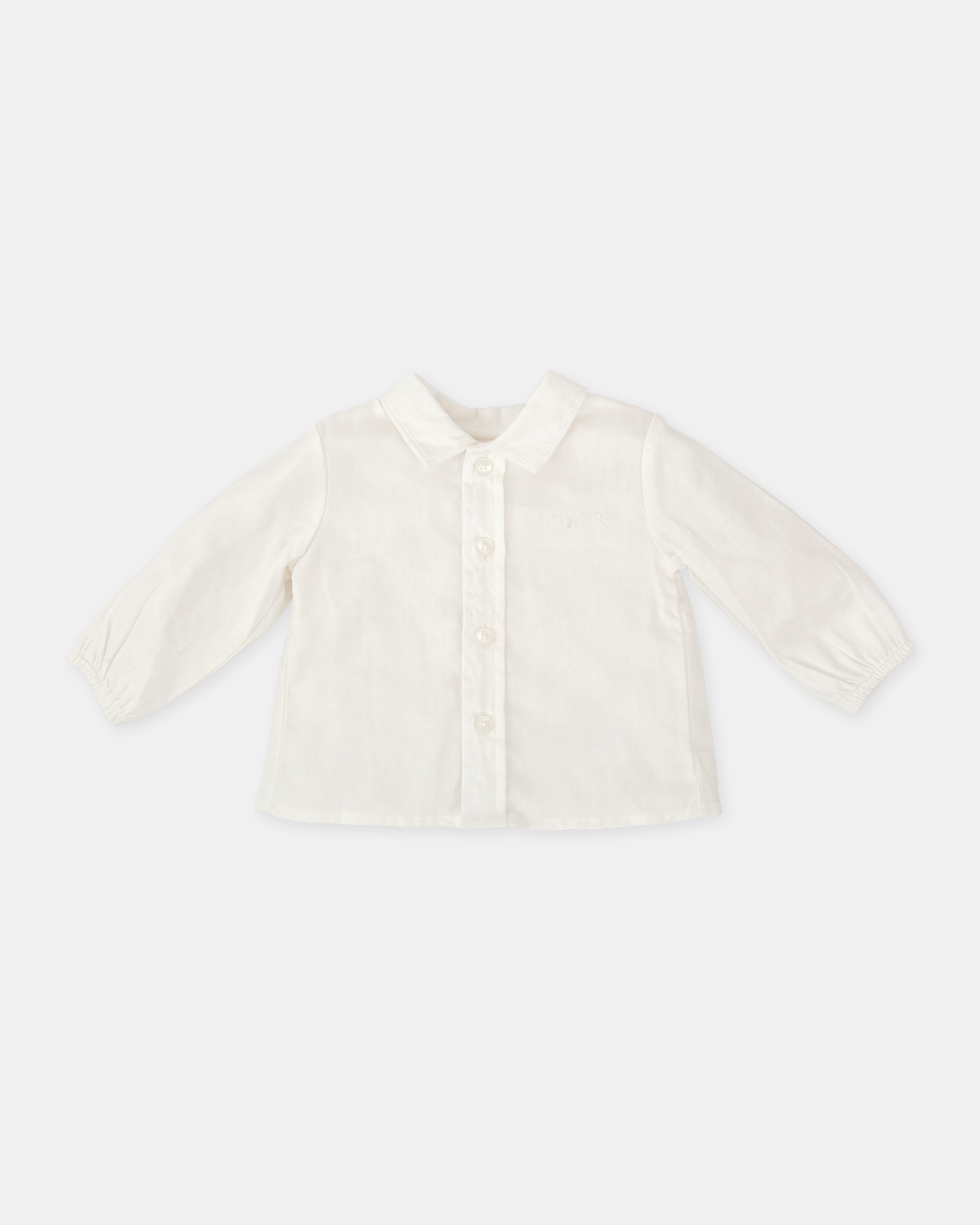 Camisa para Bebé Branca com Elástico nos Punhos Tutto Piccolo Branco-1