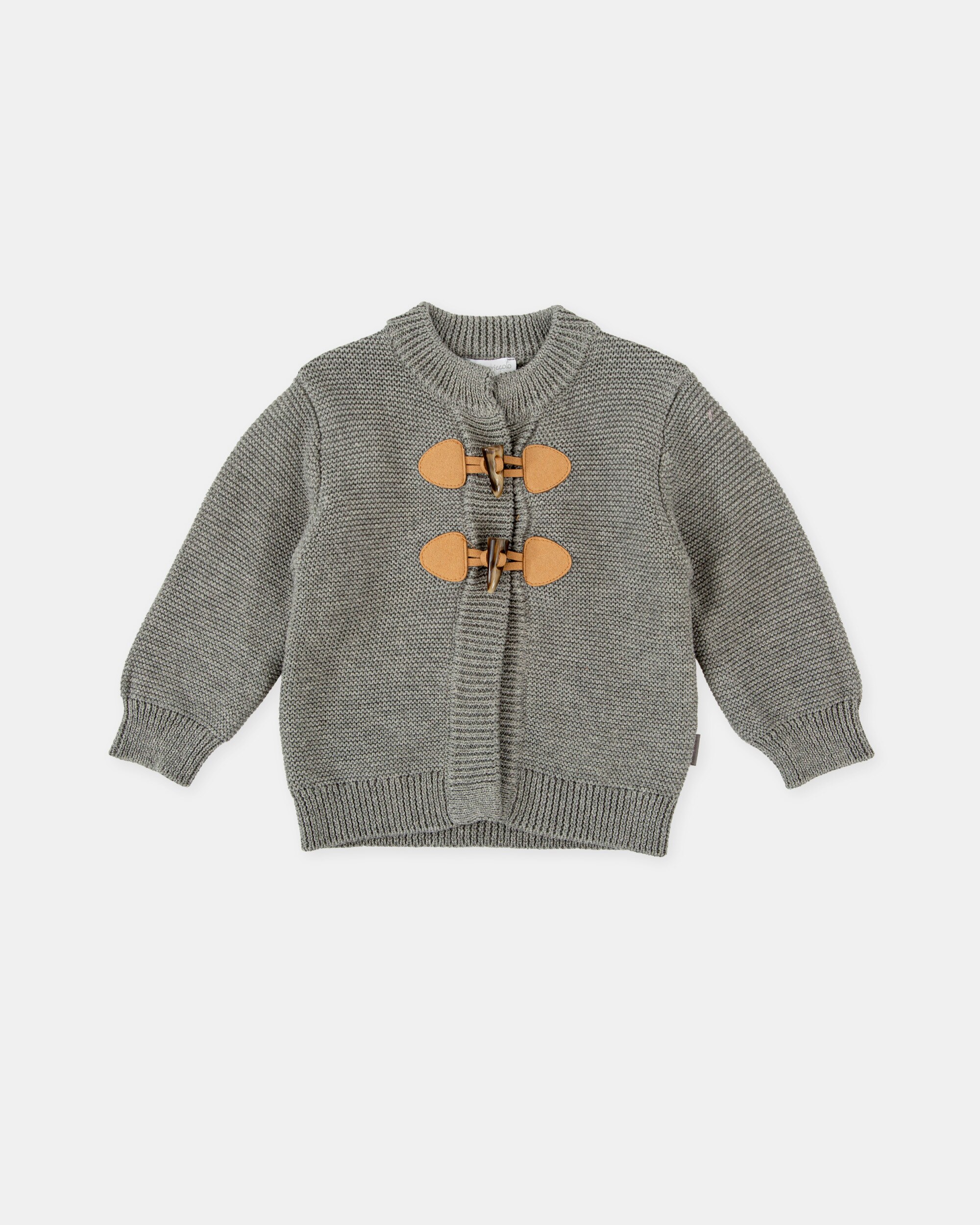 Casaco Tricot em Cinzento com Alamares Cinzento-1
