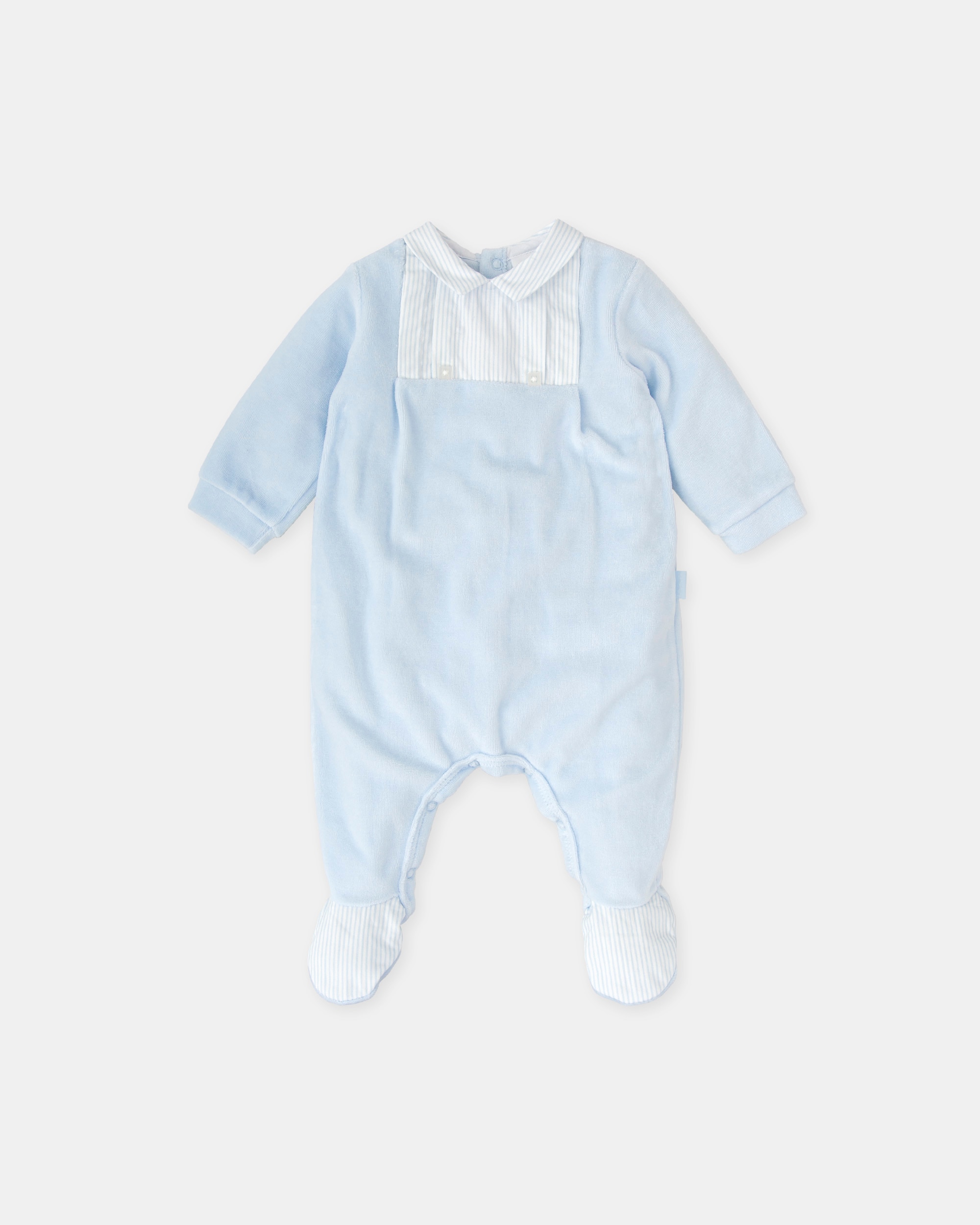 Imagem 0 de Babygrow com Pé para Bebé Tundosado em Azul Céu