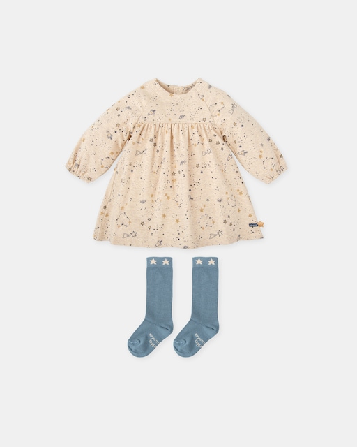 Imagem 0 de Conjunto para Bebé de Vestido Espaço e Meias