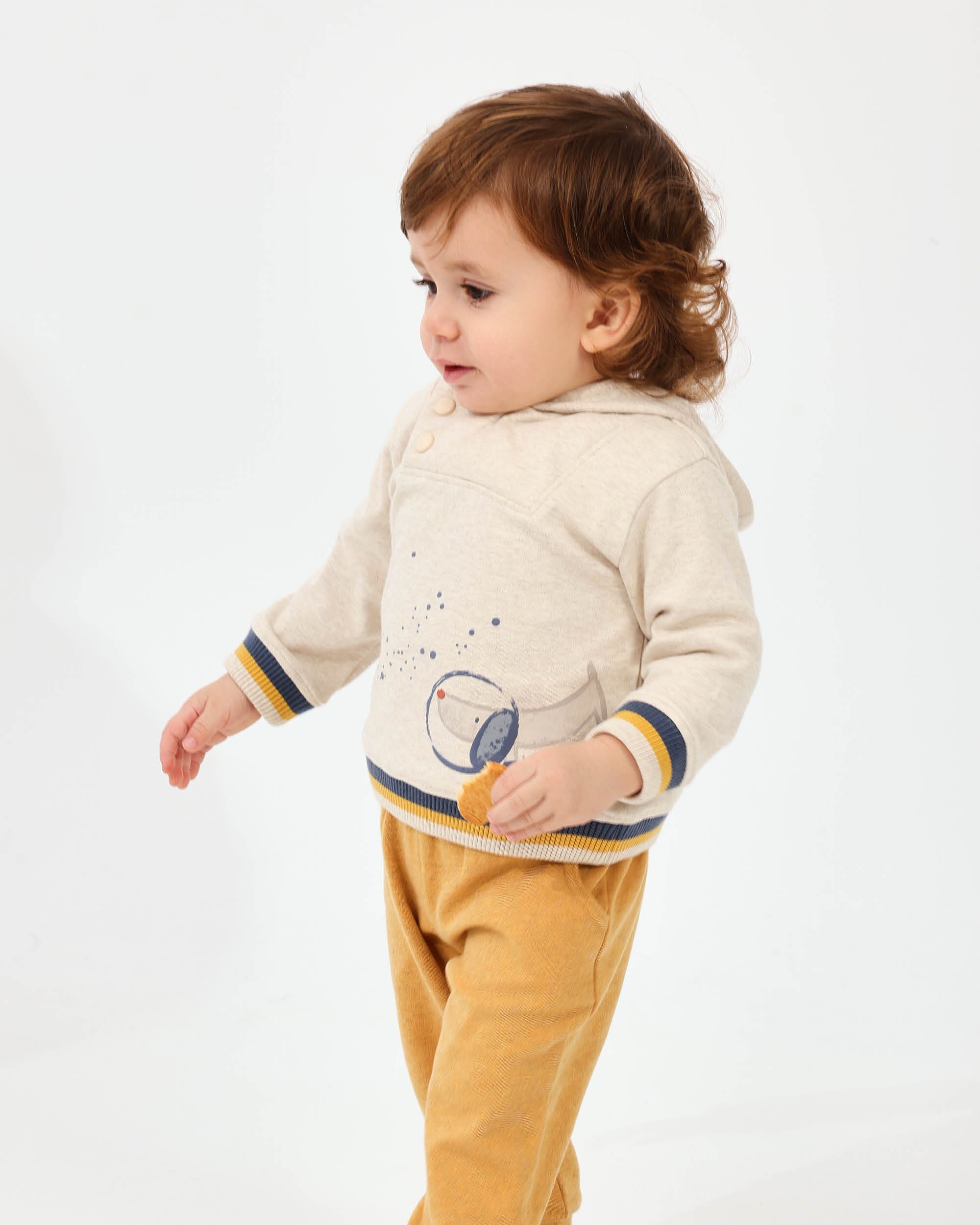 Conjunto para Bebé de Duas Peças em Mostarda e Cru Tutto Piccolo Cru-3