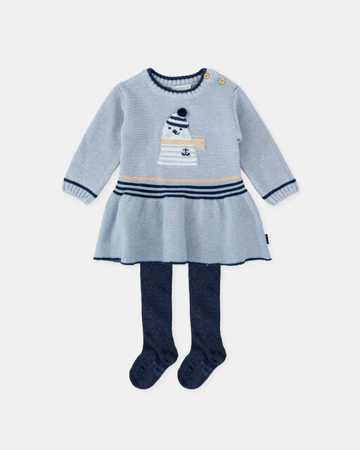 Imagem 0 de Conjunto para Bebé de Vestido Foca Porcelana e Collants