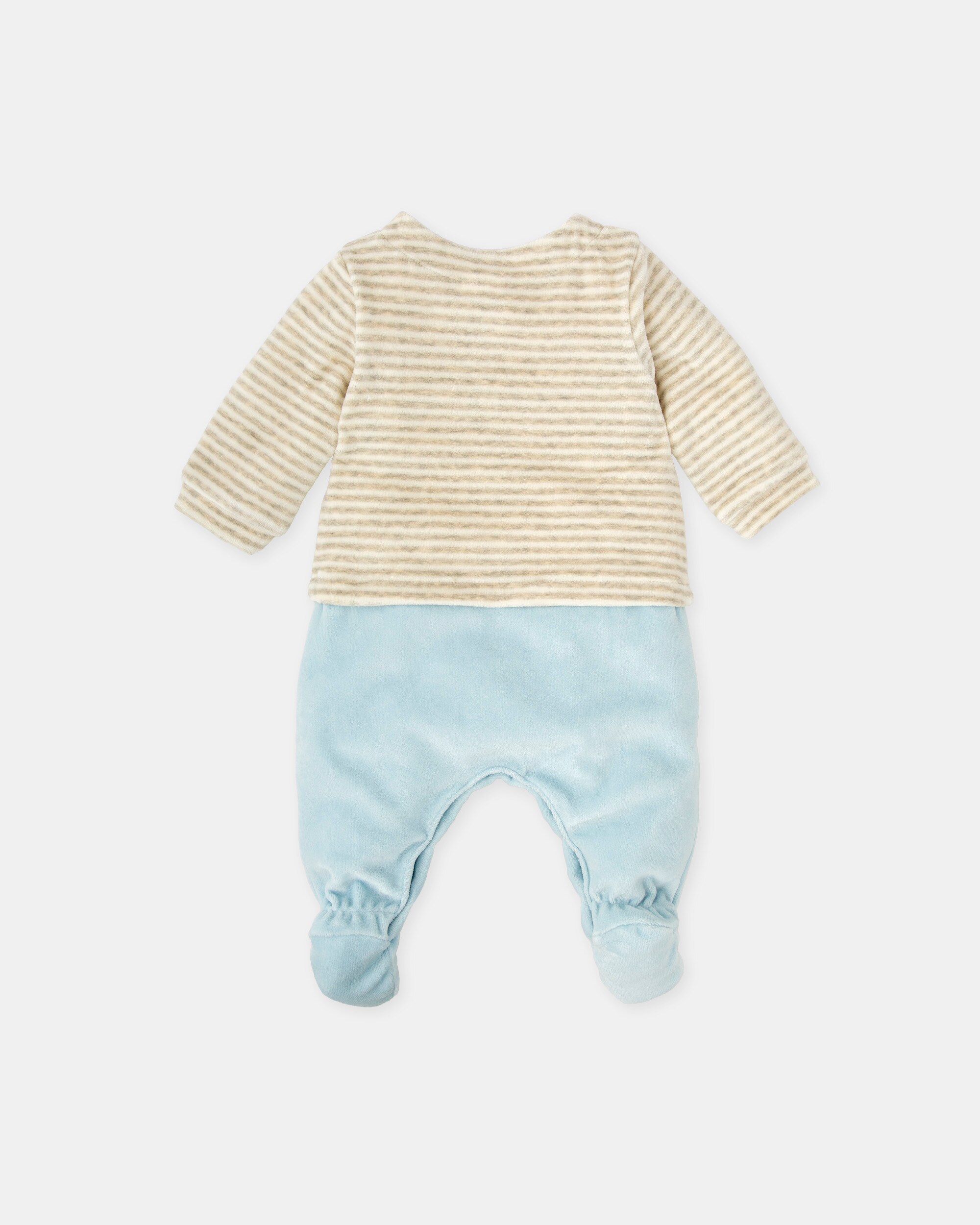 Babygrow com Pé para Bebé Ratozinho em Azul Tutto Piccolo Azul-2
