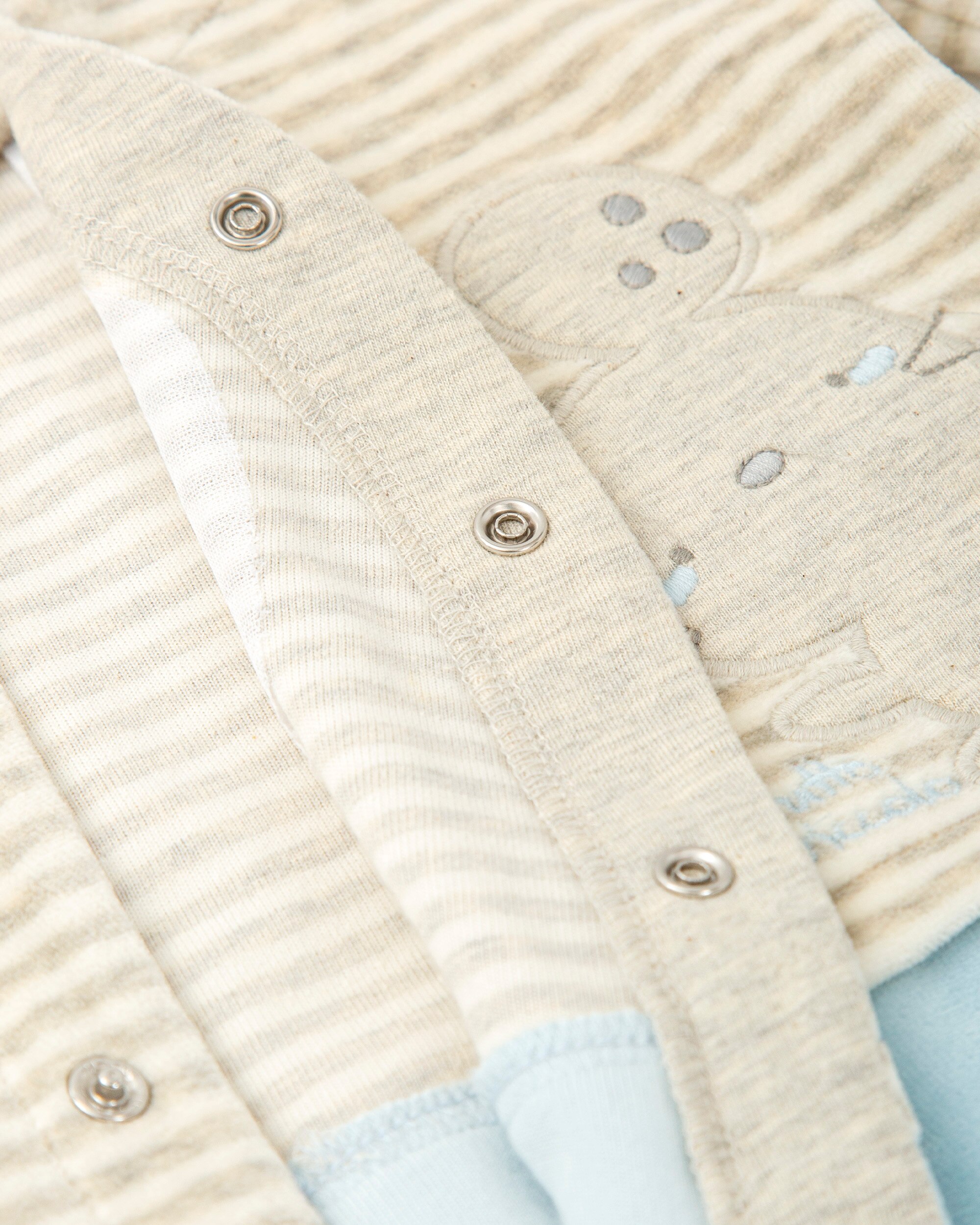 Babygrow com Pé para Bebé Ratozinho em Azul Tutto Piccolo Azul-3