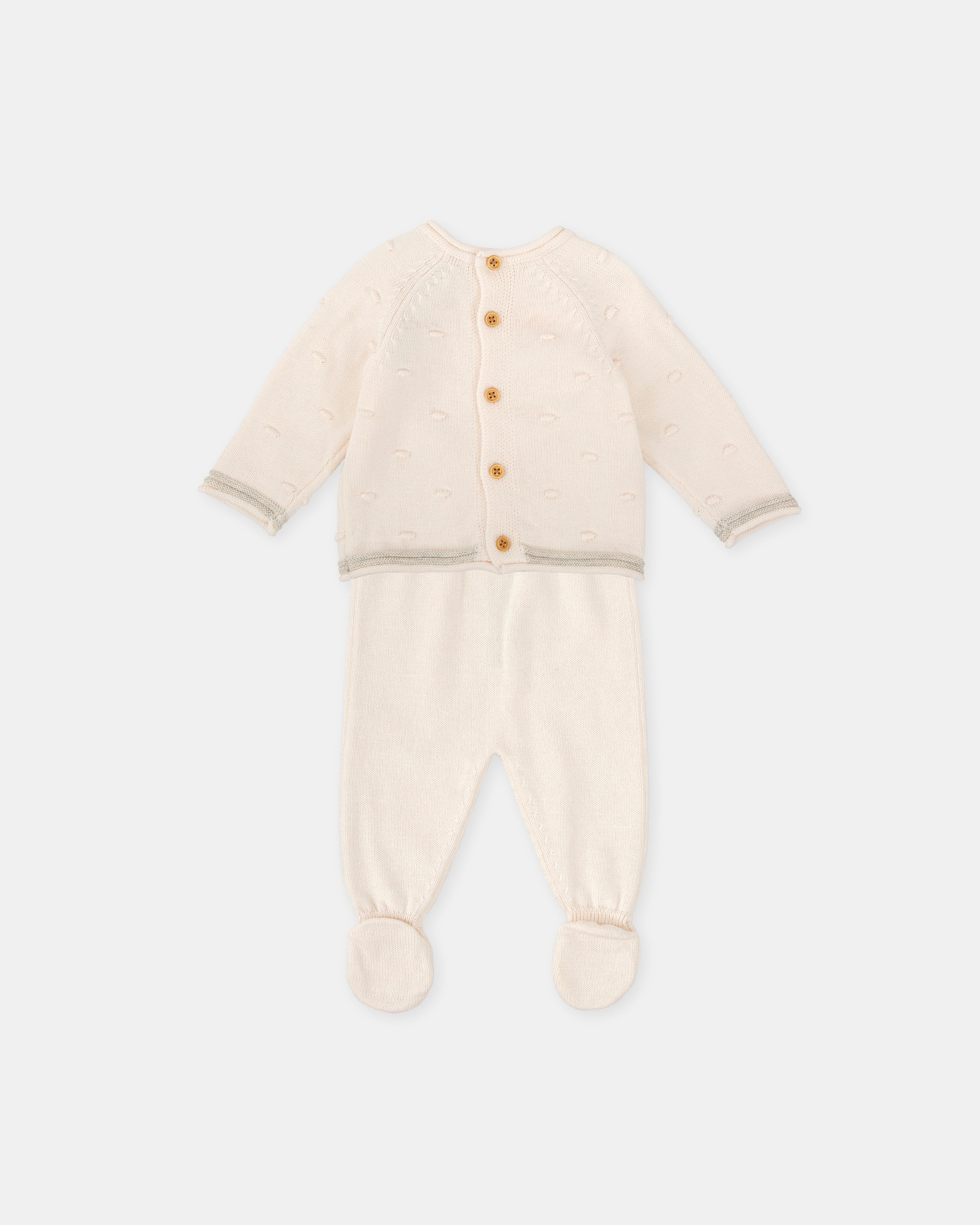 Conjunto para Bebé de Duas Peças com Pé em Cru Tutto Piccolo Cru-2