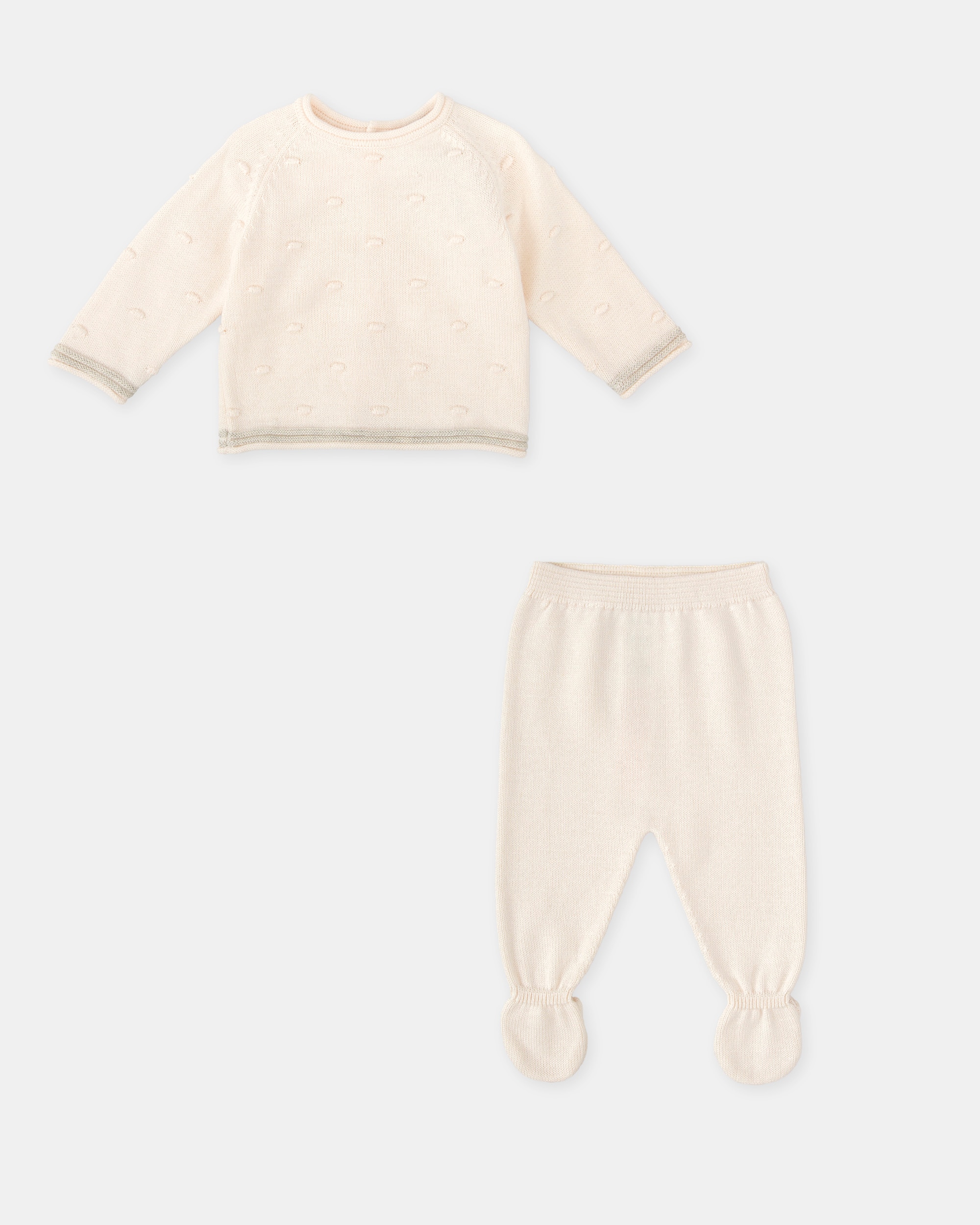 Conjunto para Bebé de Duas Peças com Pé em Cru Tutto Piccolo Cru-3