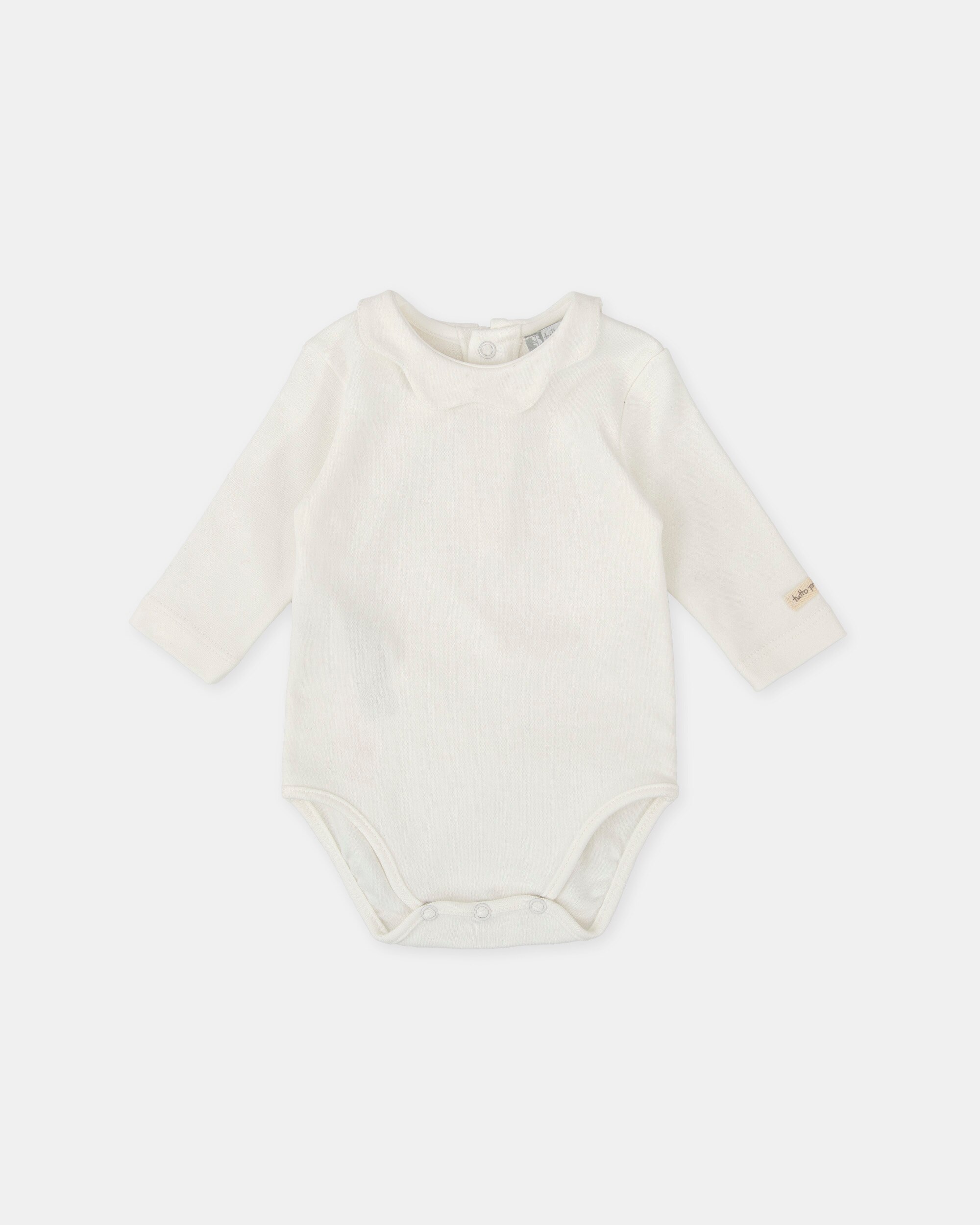 Body Formal para Bebé em Branco de Manga Comprida Tutto Piccolo Branco-1