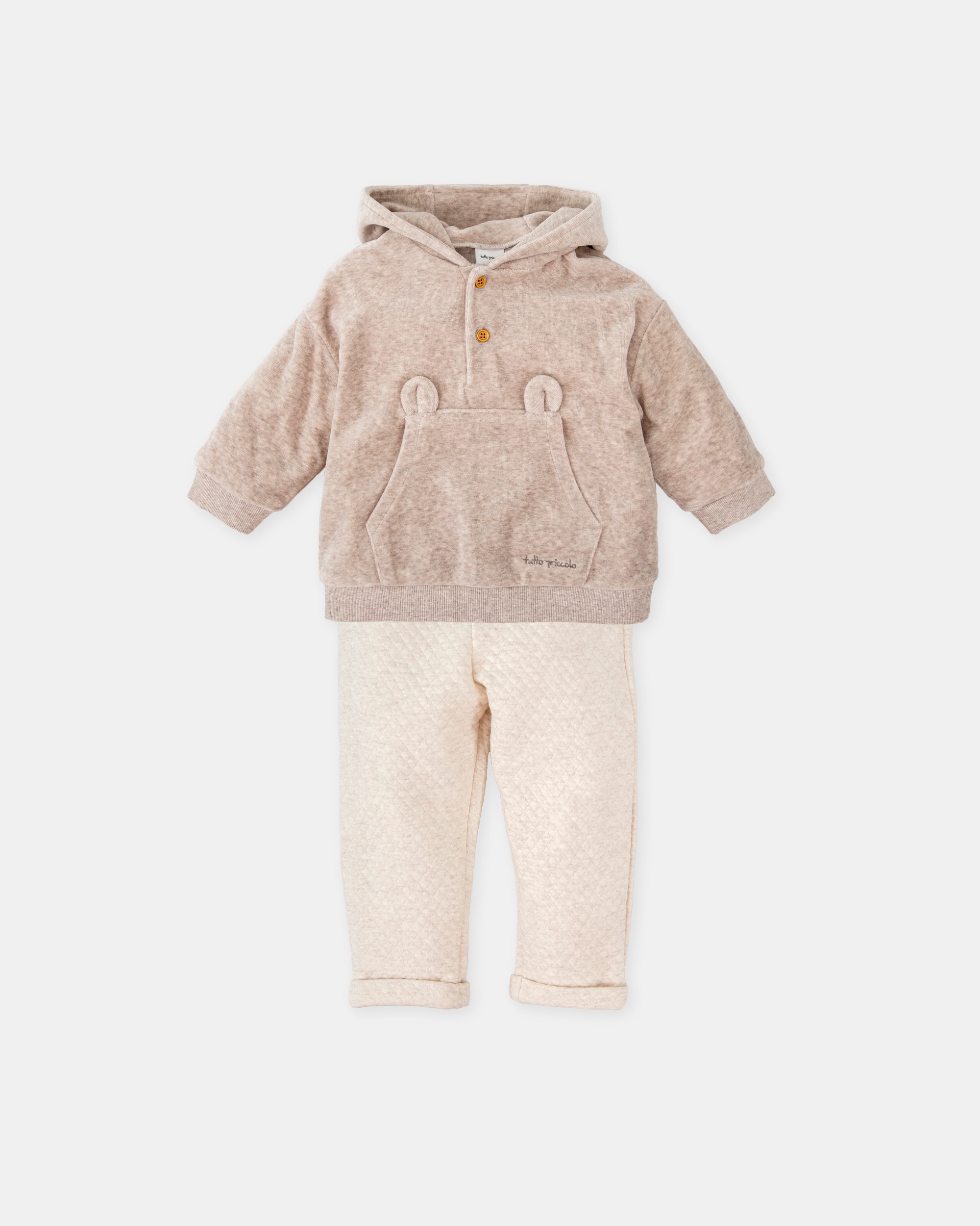 Conjunto para Bebé de Duas Peças em Topo Tutto Piccolo Taupe-1