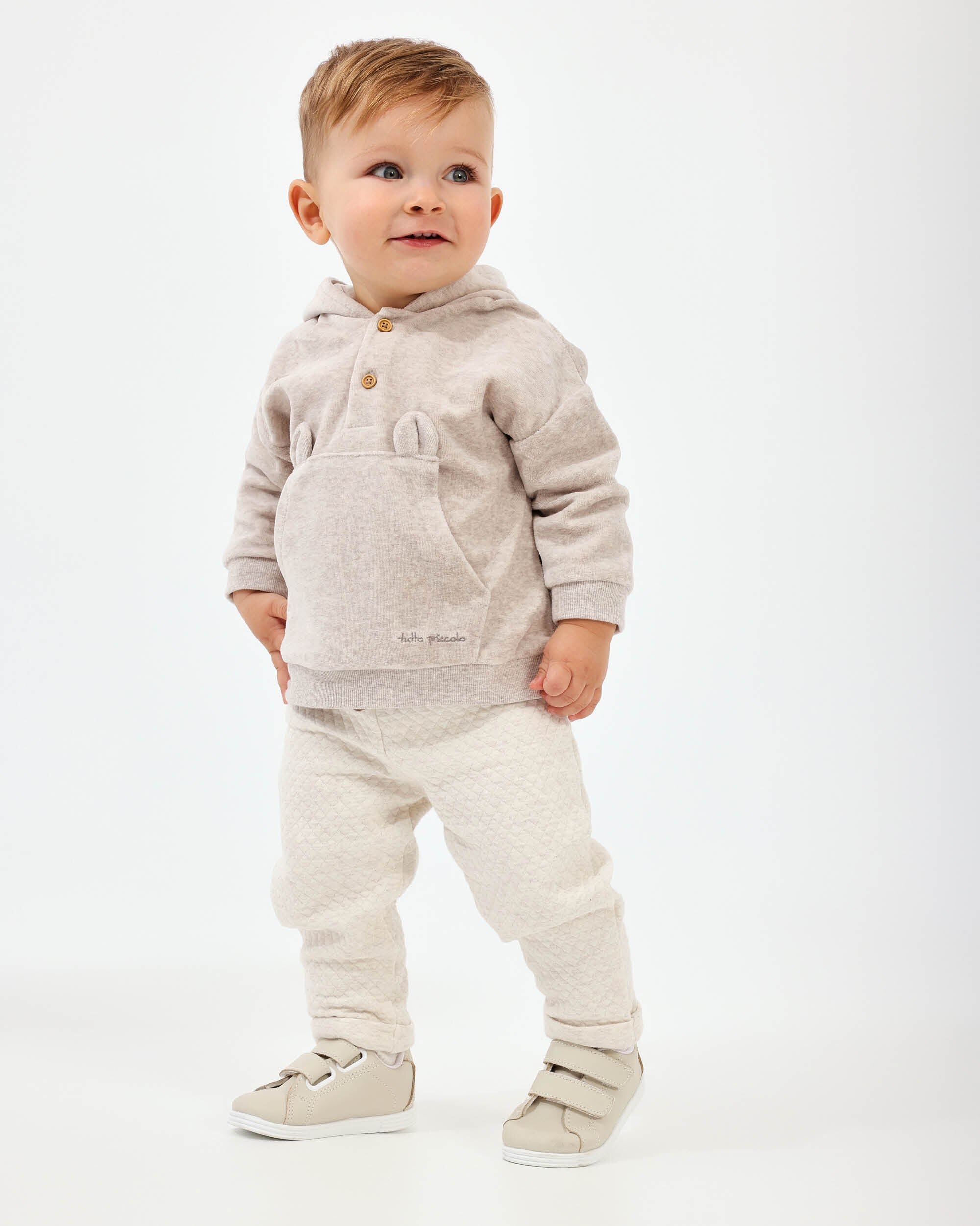 Conjunto para Bebé de Duas Peças em Topo Tutto Piccolo Taupe-3