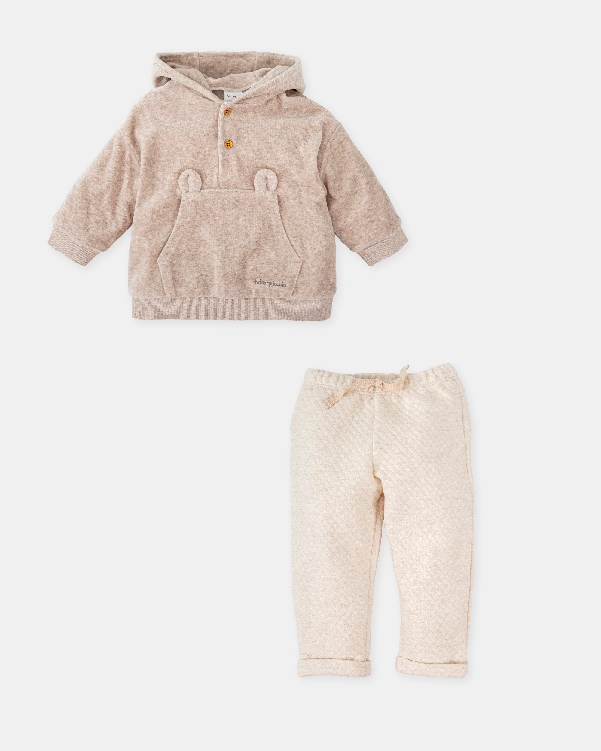 Conjunto para Bebé de Duas Peças em Topo Tutto Piccolo Taupe-4