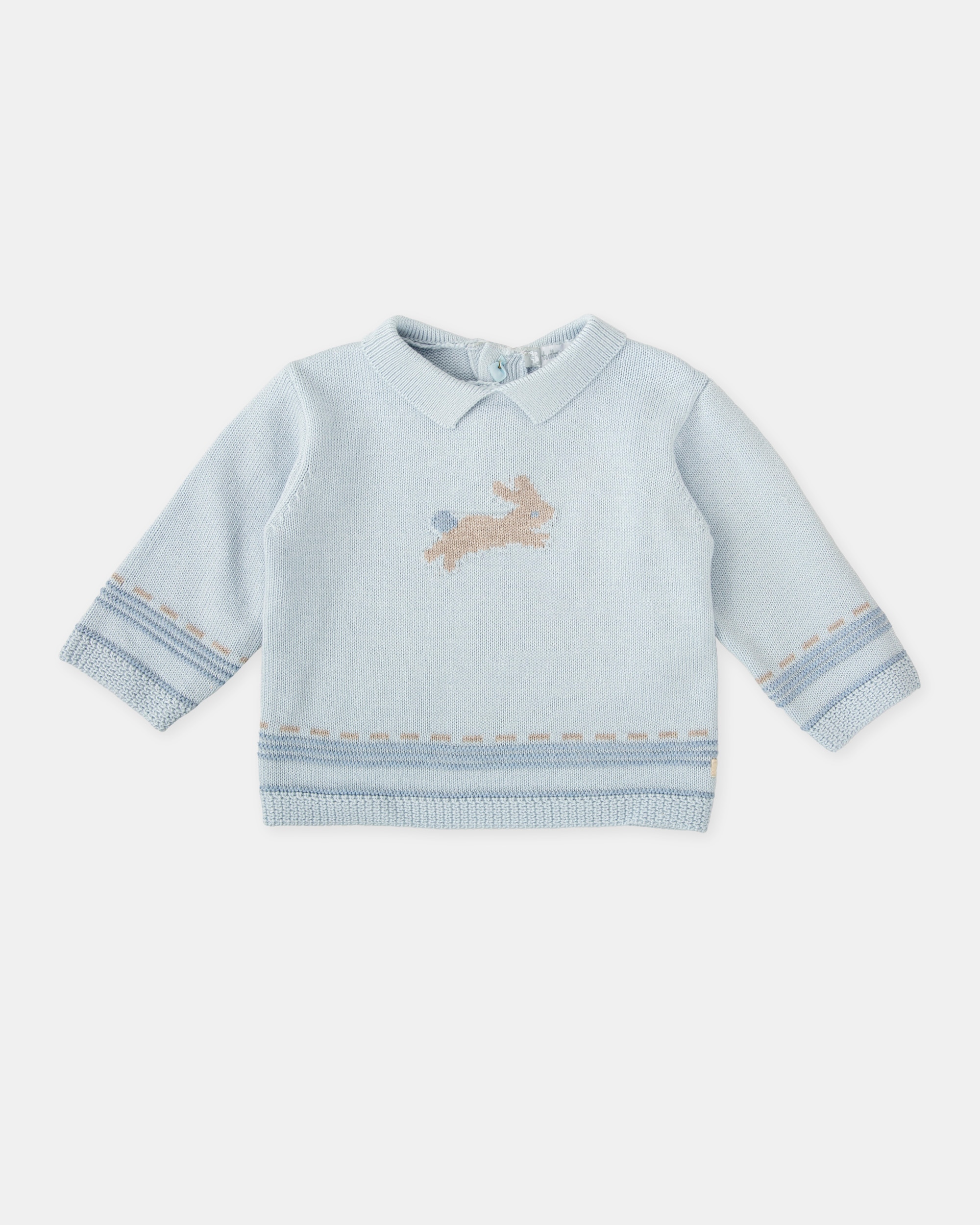 Camisola de Tricot para Bebé Coelho Porcelana Tutto Piccolo Azul-claro-1
