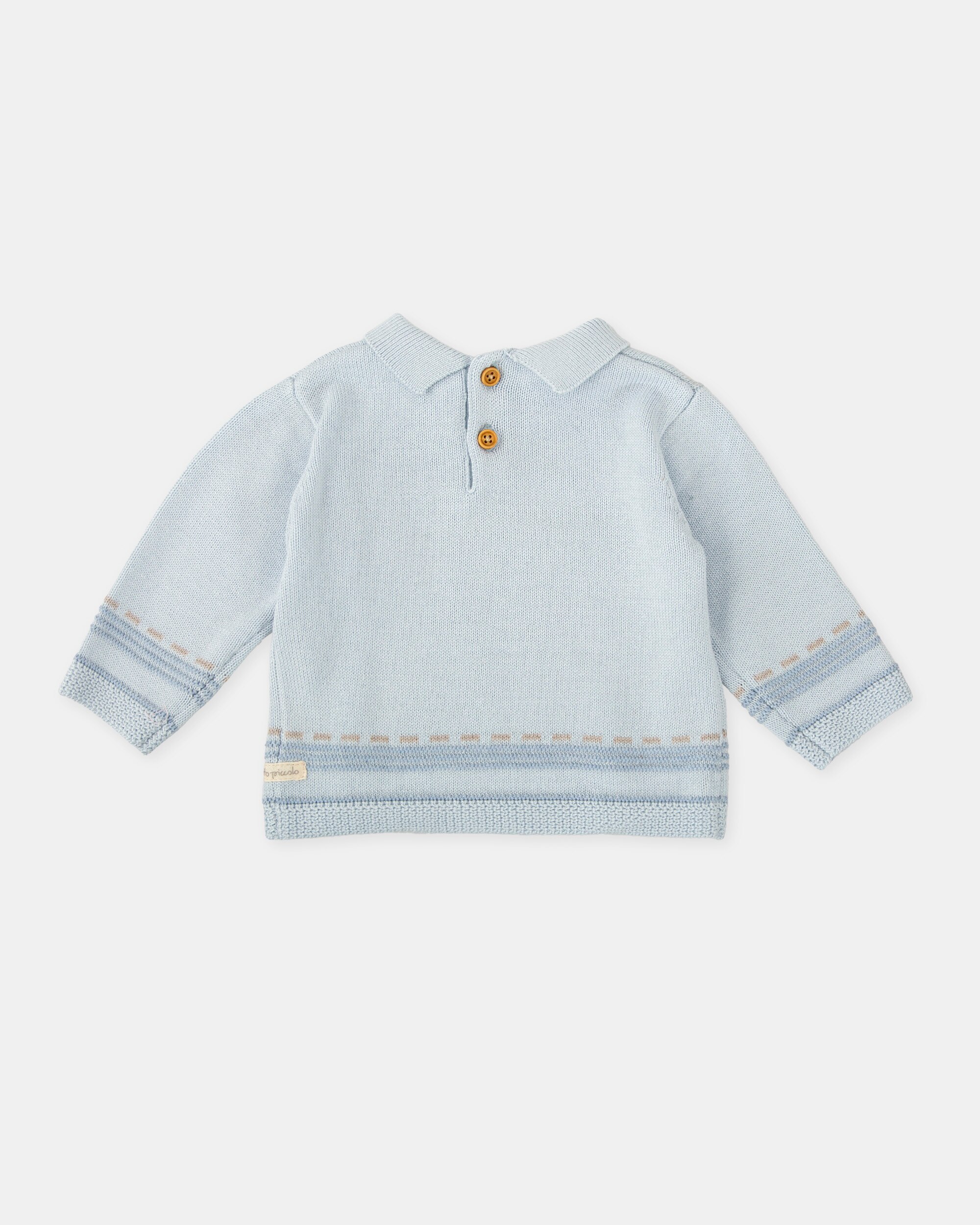Camisola de Tricot para Bebé Coelho Porcelana Tutto Piccolo Azul-claro-2