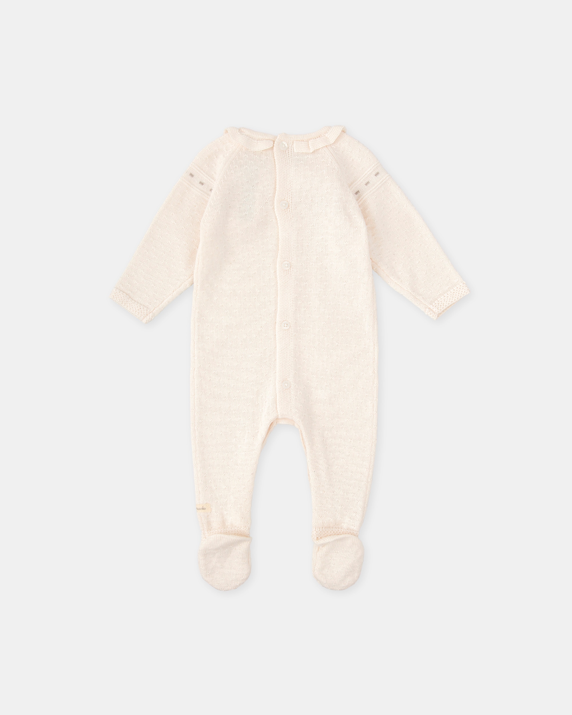 Babygrow com Pé para Bebé de Tricot em Cru Tutto Piccolo Cru-2