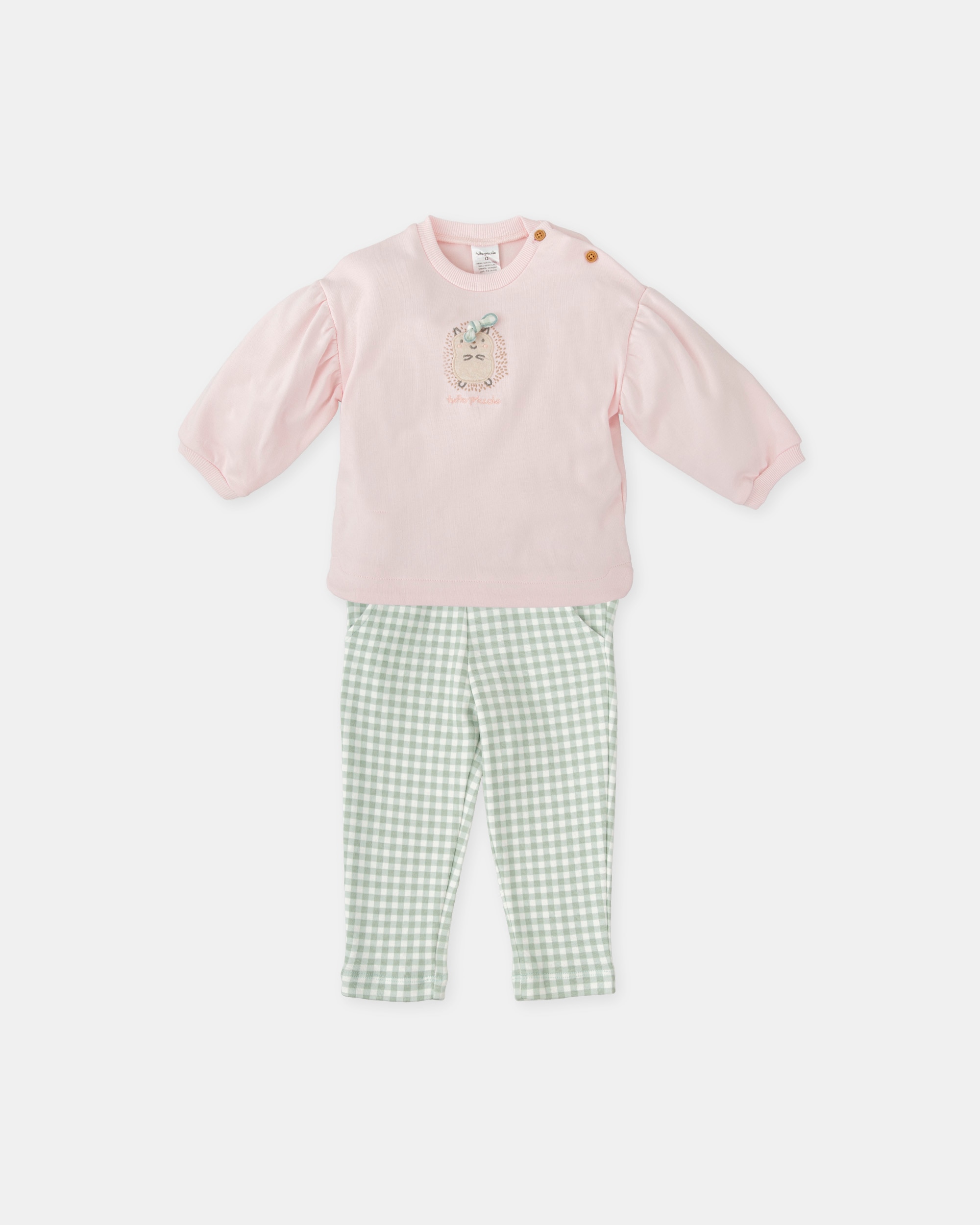 Conjunto para Bebé de Duas Peças Ouriço Pétalo Tutto Piccolo Rosa-1