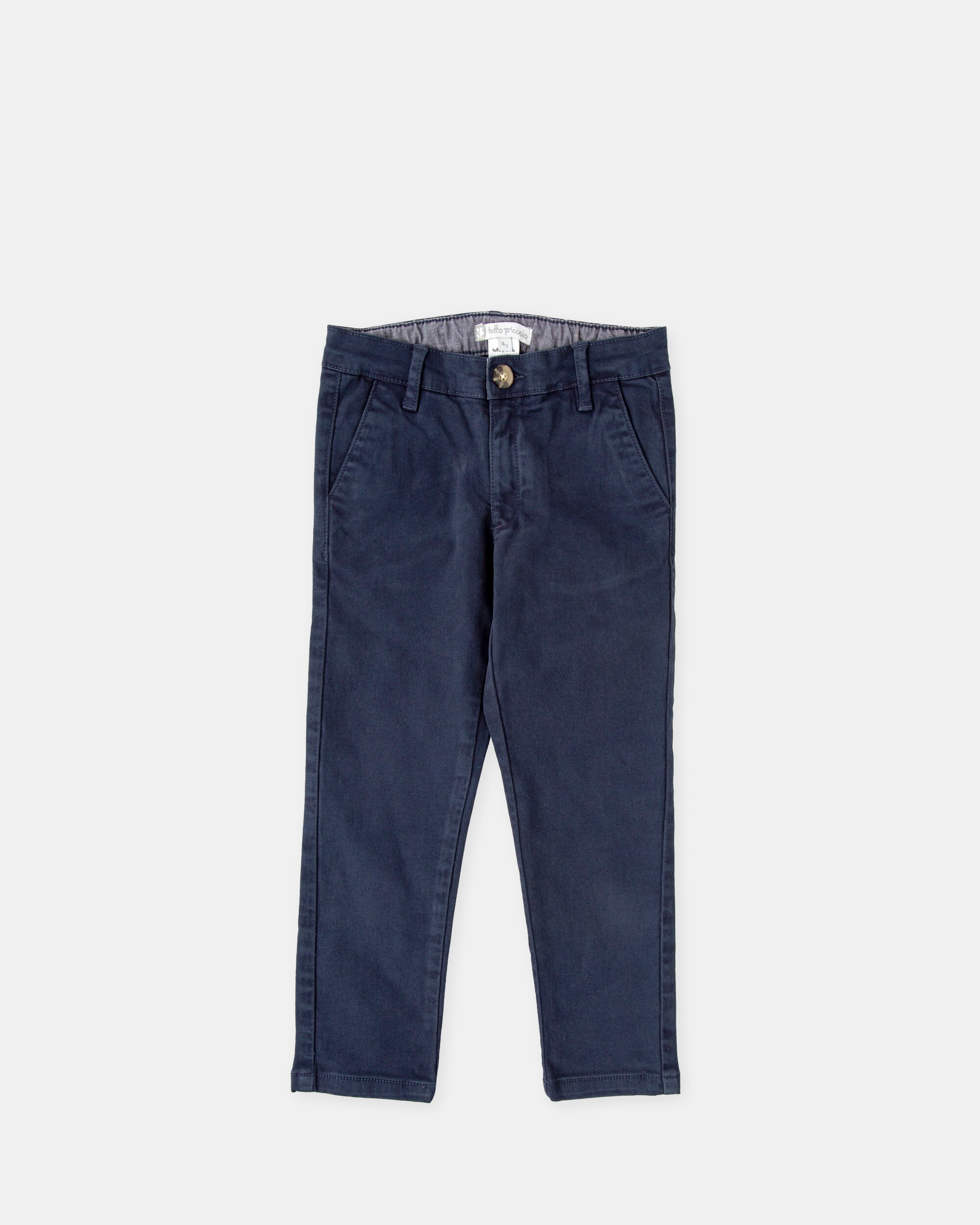 Calças Chino para Bebé com Presilhas na Cintura Tutto Piccolo Azul-marinho-1