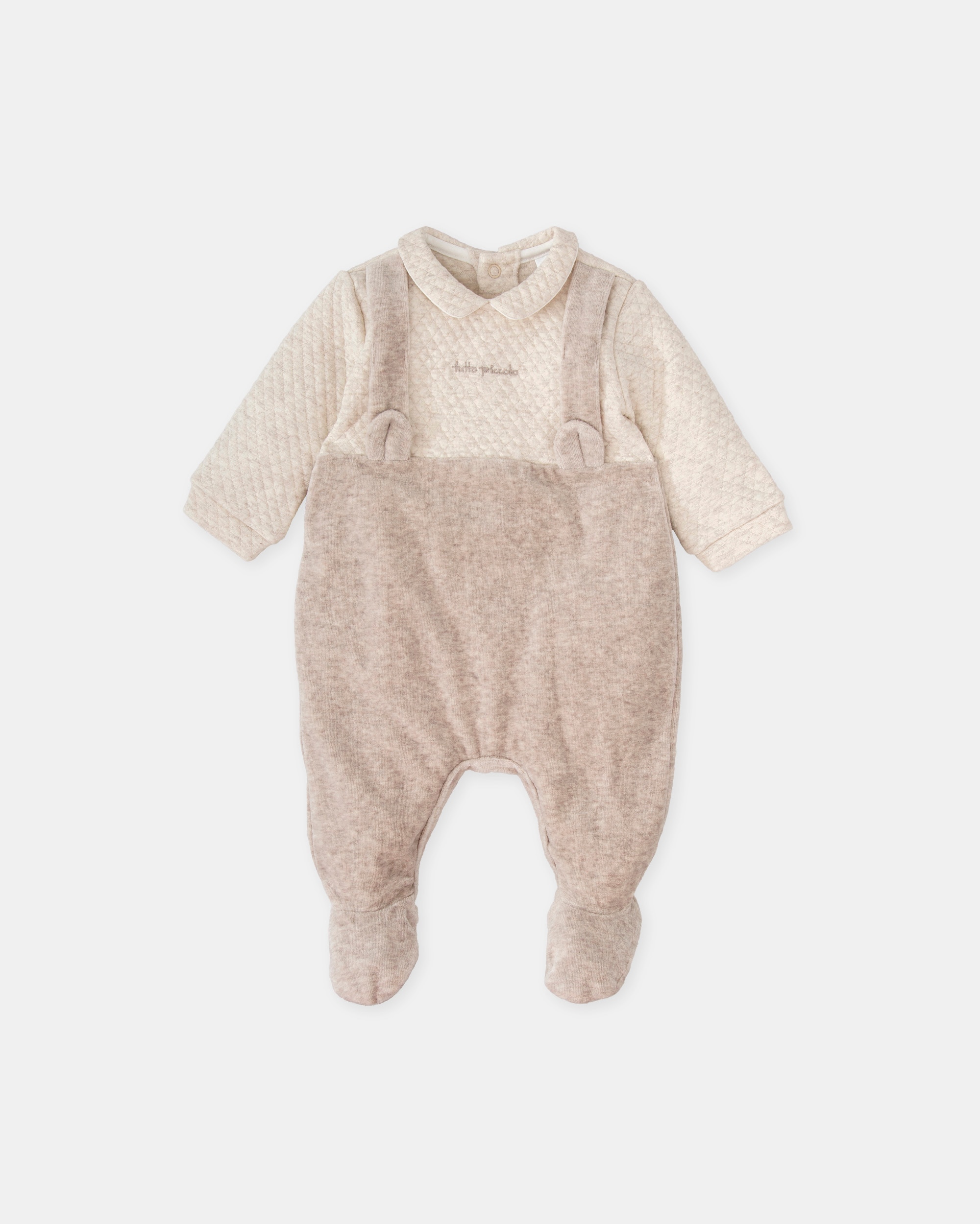 Babygrow com Pé Efeito 2 em 1 em Cru e Areia Tutto Piccolo Cru-1