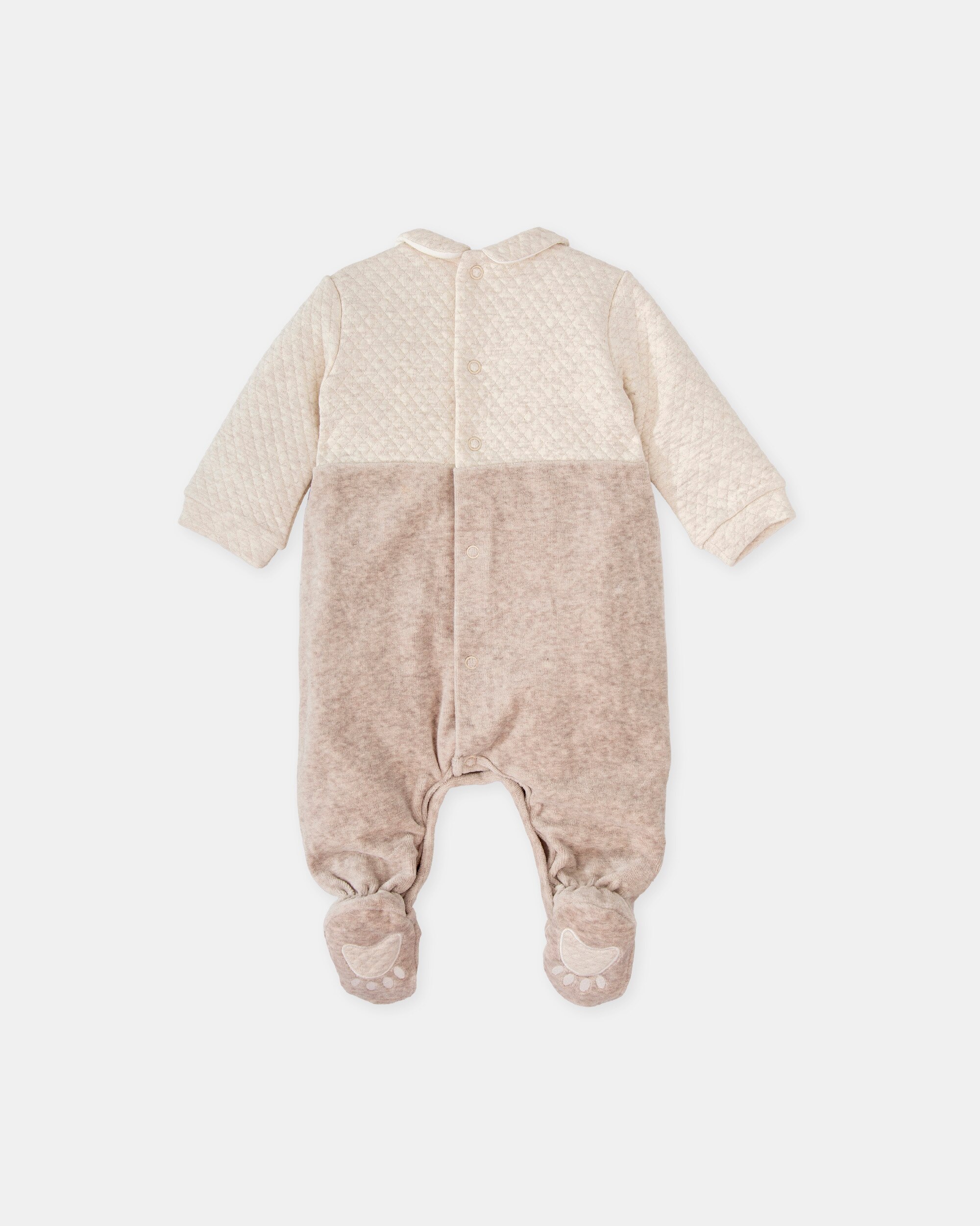 Babygrow com Pé Efeito 2 em 1 em Cru e Areia Tutto Piccolo Cru-2