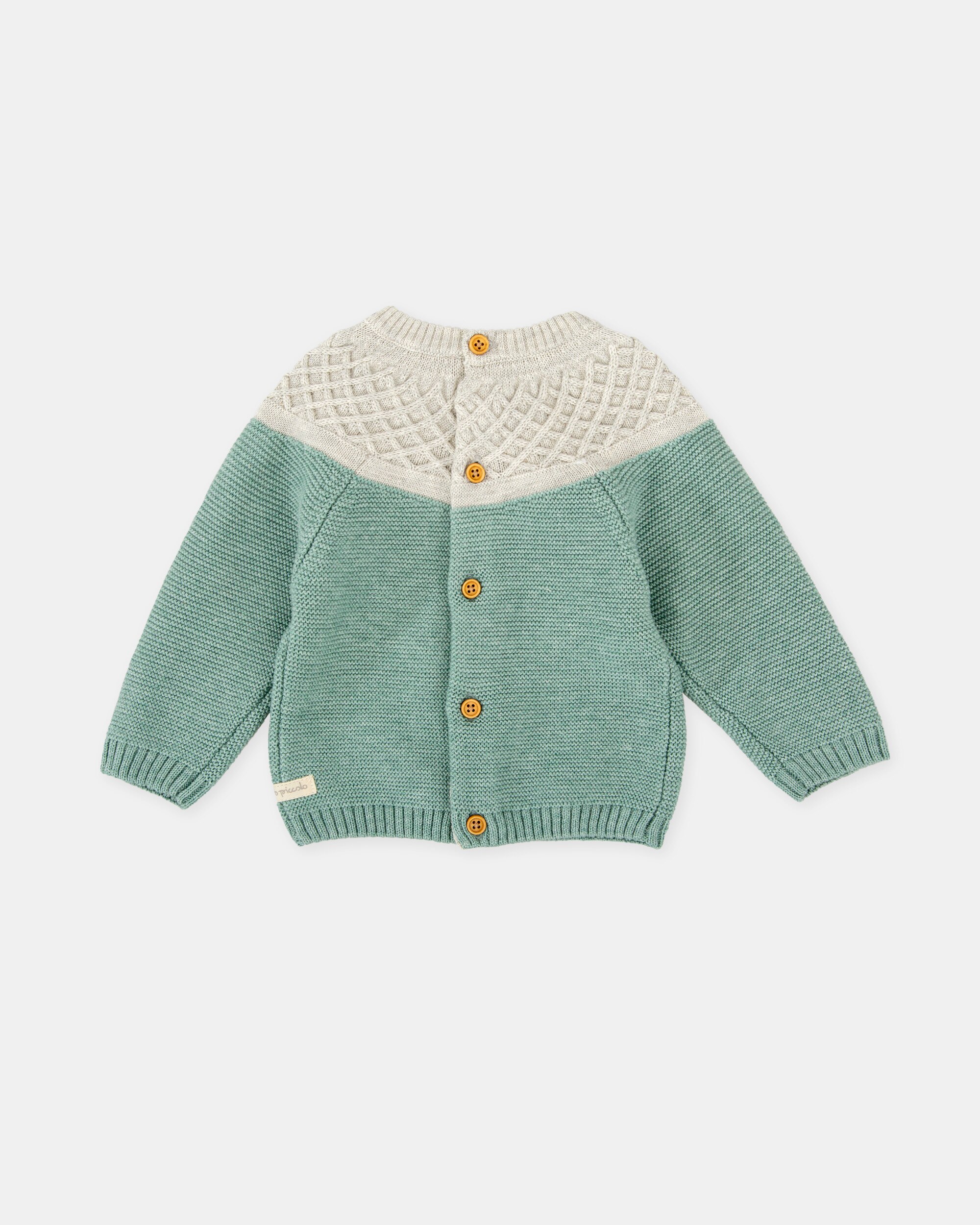 Camisola de Tricot para Bebé em Verde e Cinzento Verde-2