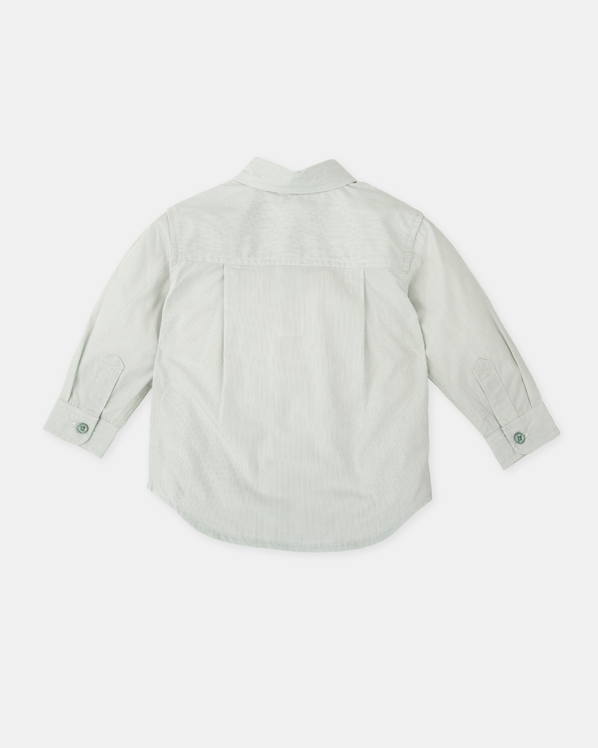 Camisa para Bebé às Riscas em Água-marinha Tutto Piccolo Verde-claro-2