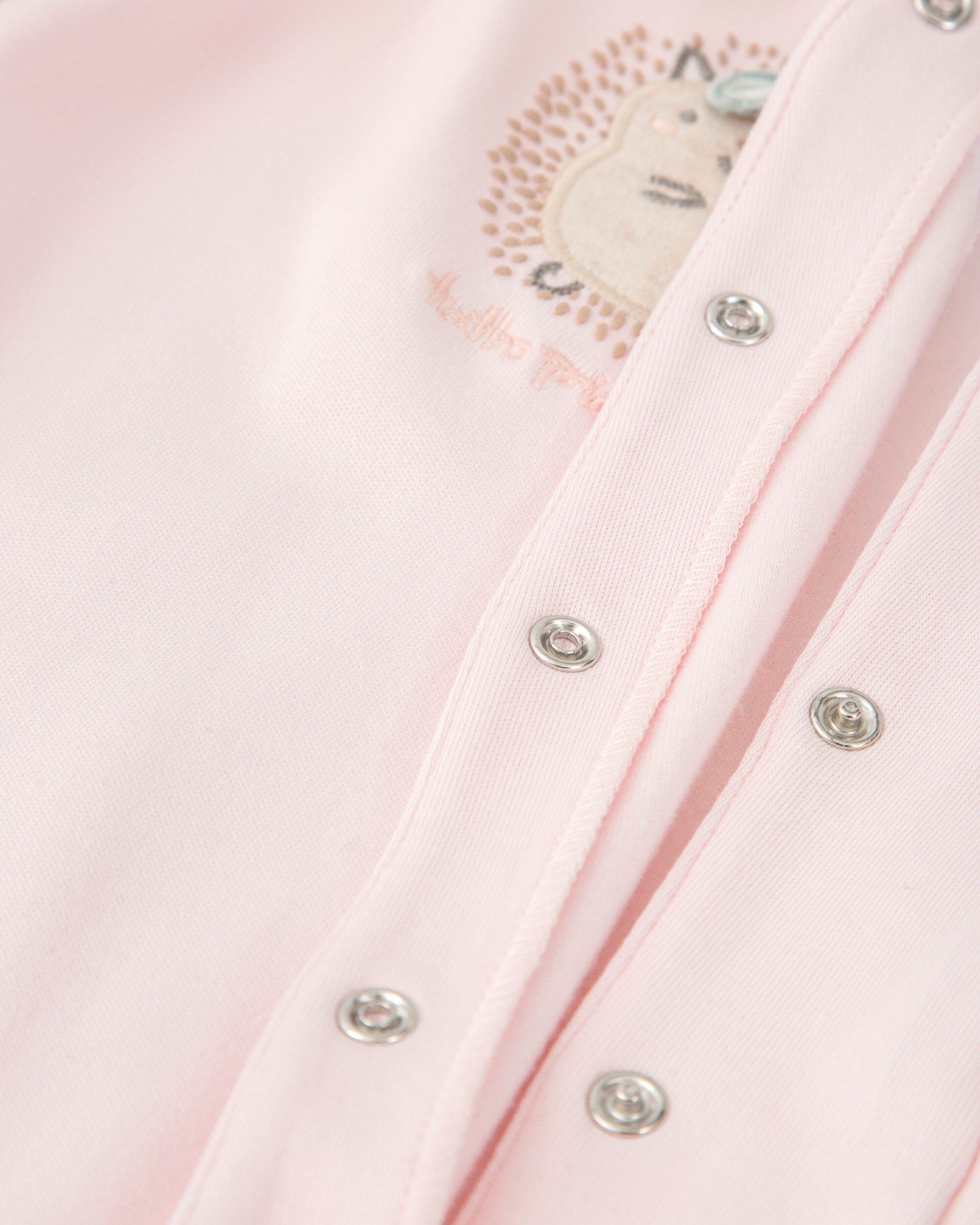 Babygrow com Pé para Bebé Ouriço Pétala Tutto Piccolo Rosa-3