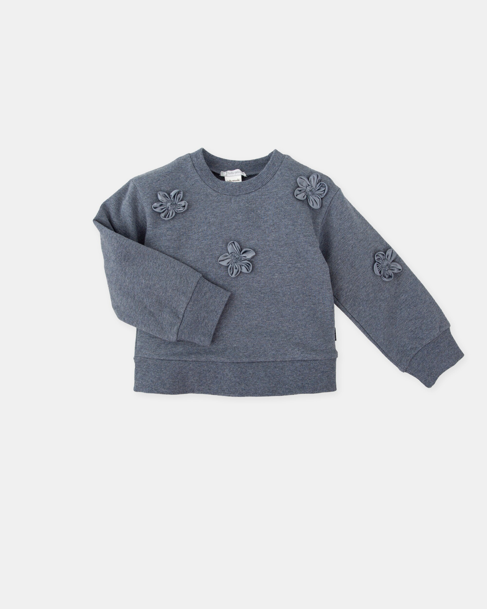 Sweatshirt para Bebé em Azul-marinho com Flores Tutto Piccolo Azul-marinho-4
