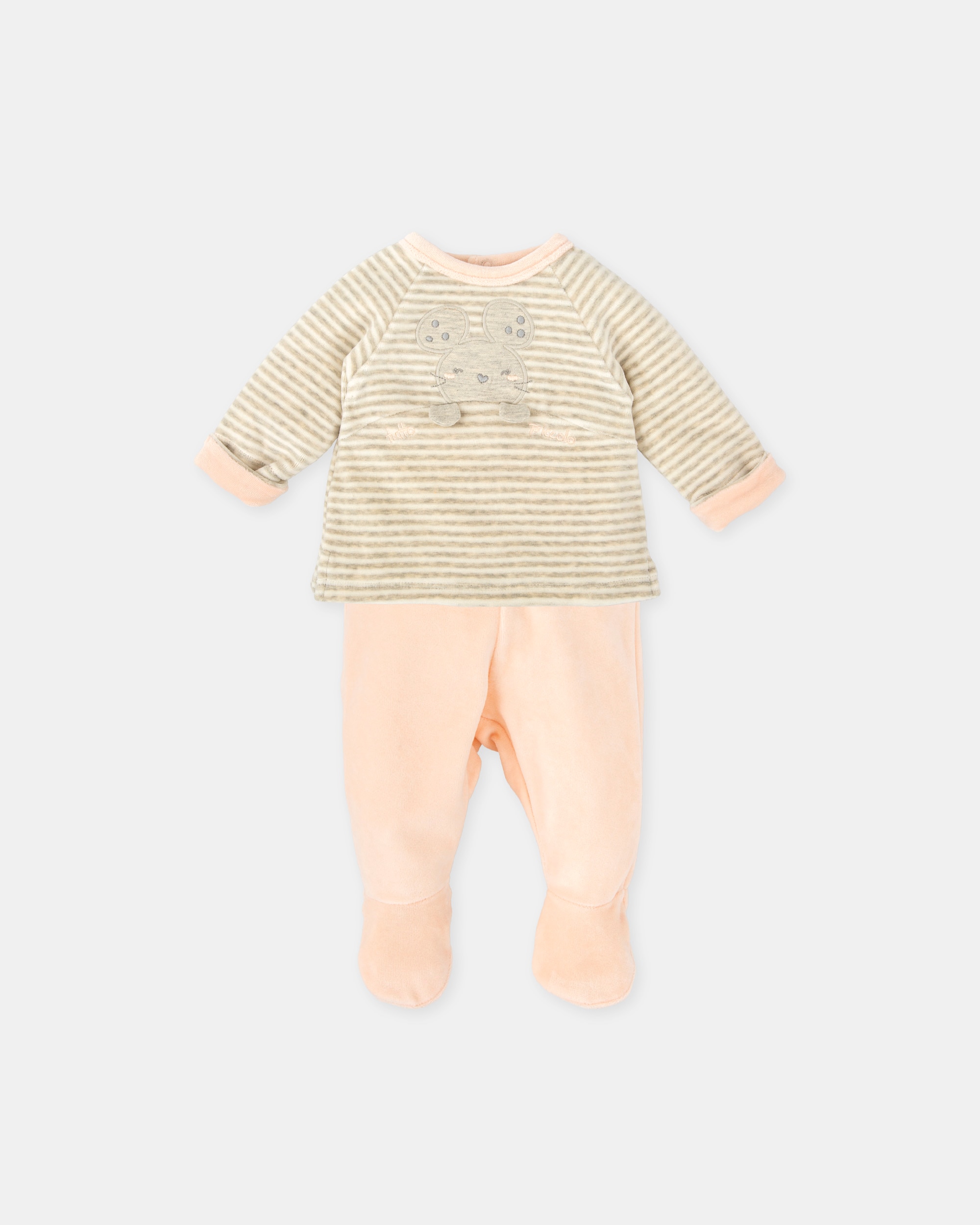 Conjunto para Bebé de Duas Peças com Pé em Pétala Tutto Piccolo Rosa-1