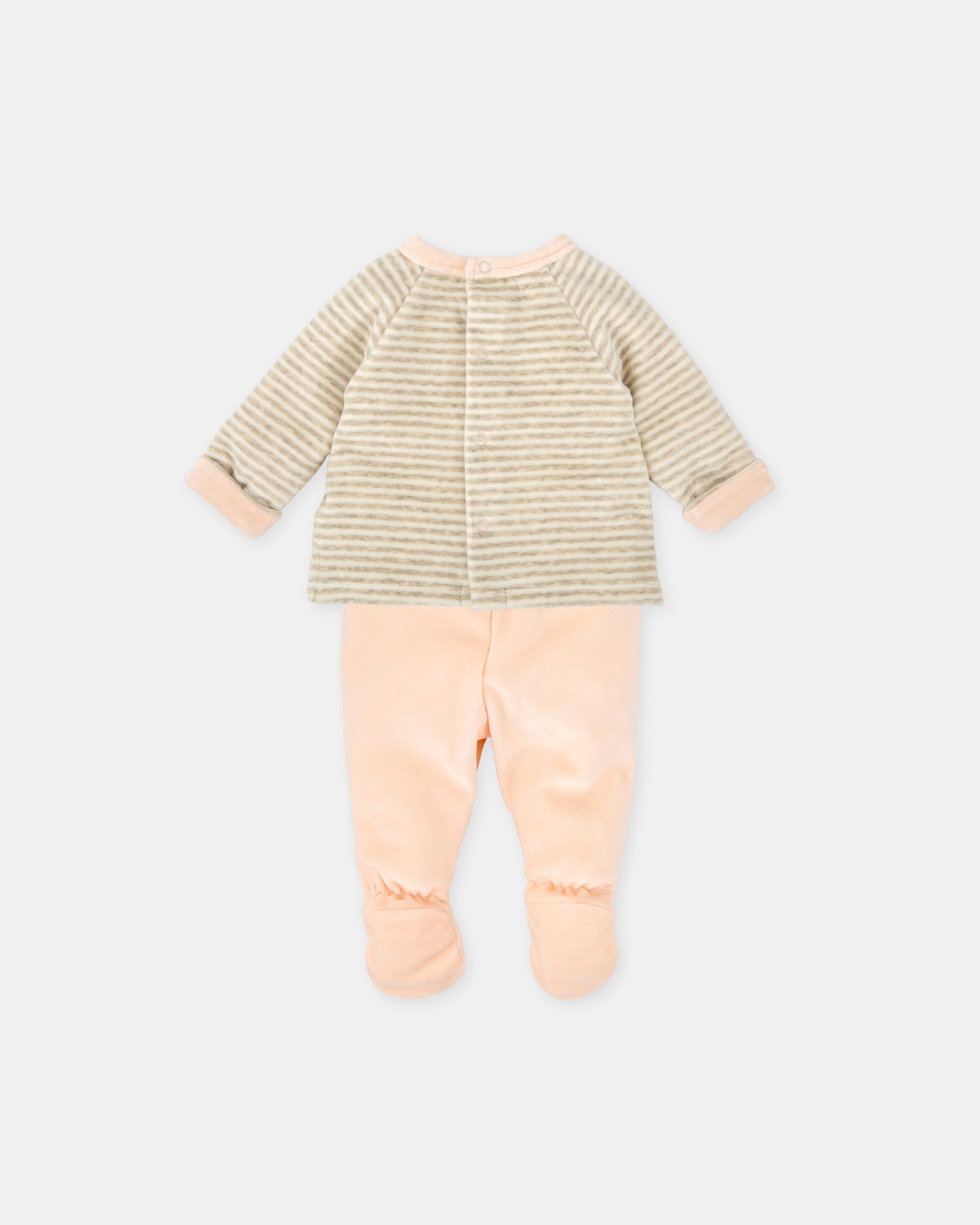 Conjunto para Bebé de Duas Peças com Pé em Pétala Tutto Piccolo Rosa-2