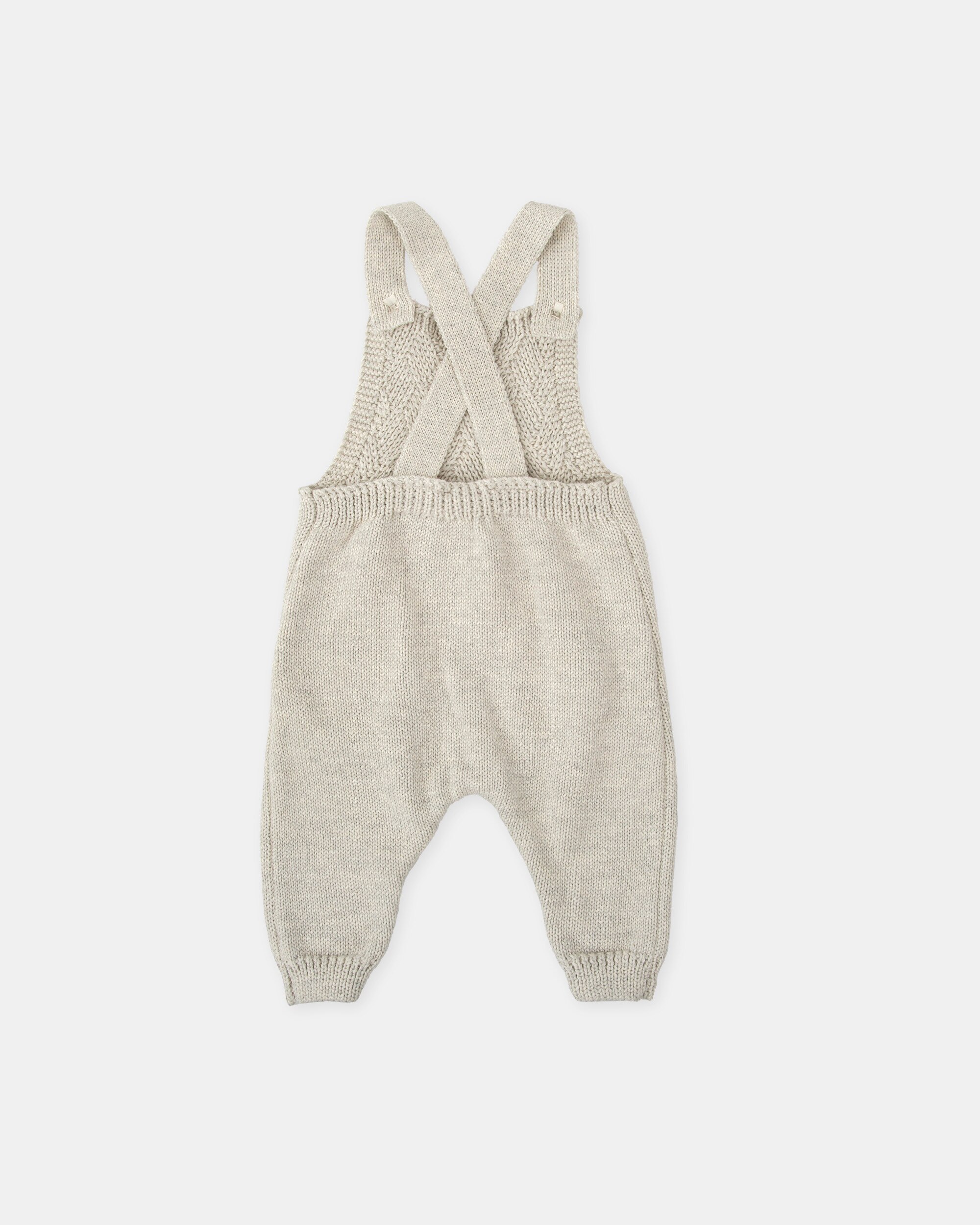 Jardineiras para Bebé de Tricot com Bolsos Tutto Piccolo Taupe-2