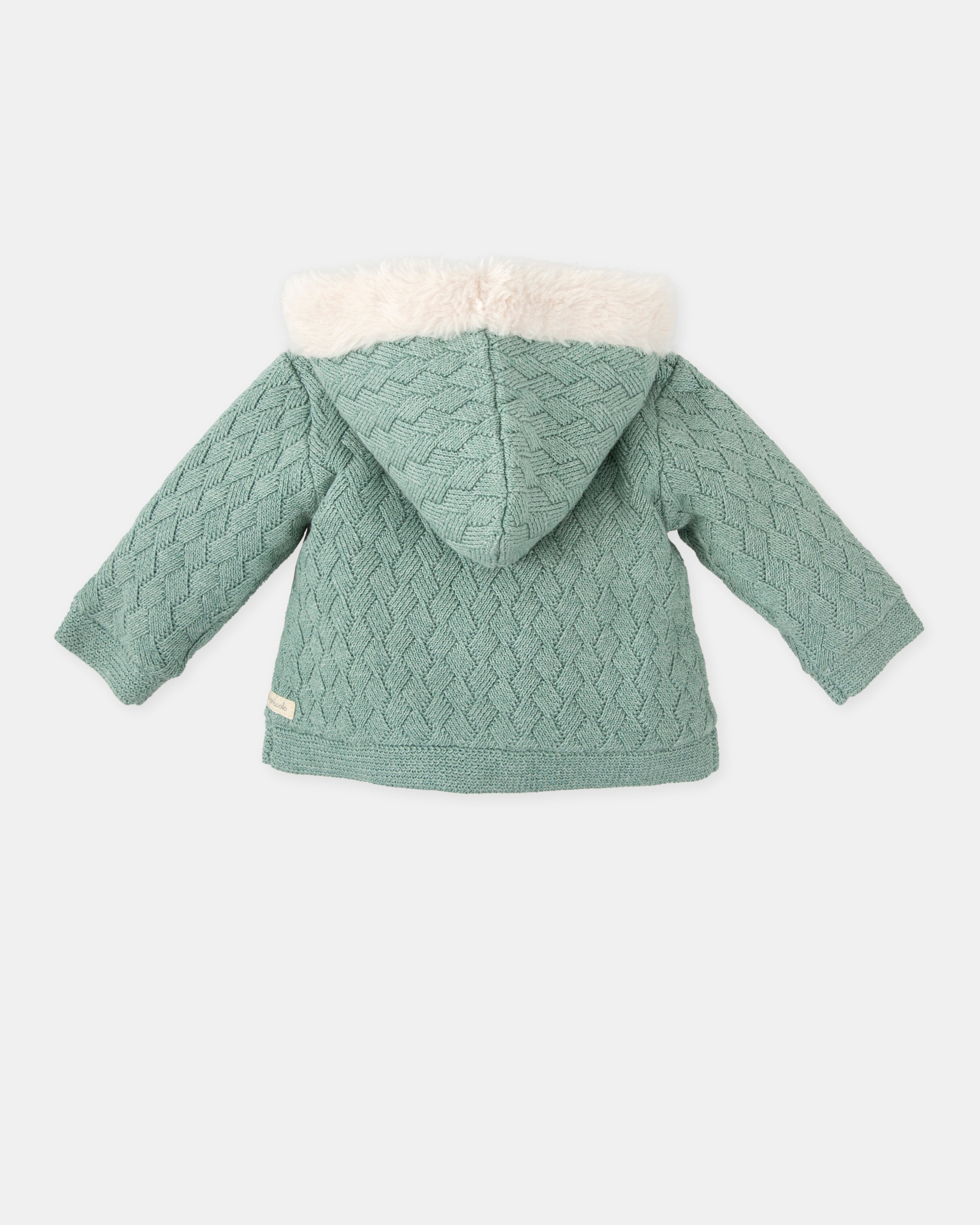 Casaco de Tricot para Bebé com Capuz Tutto Piccolo Verde-2