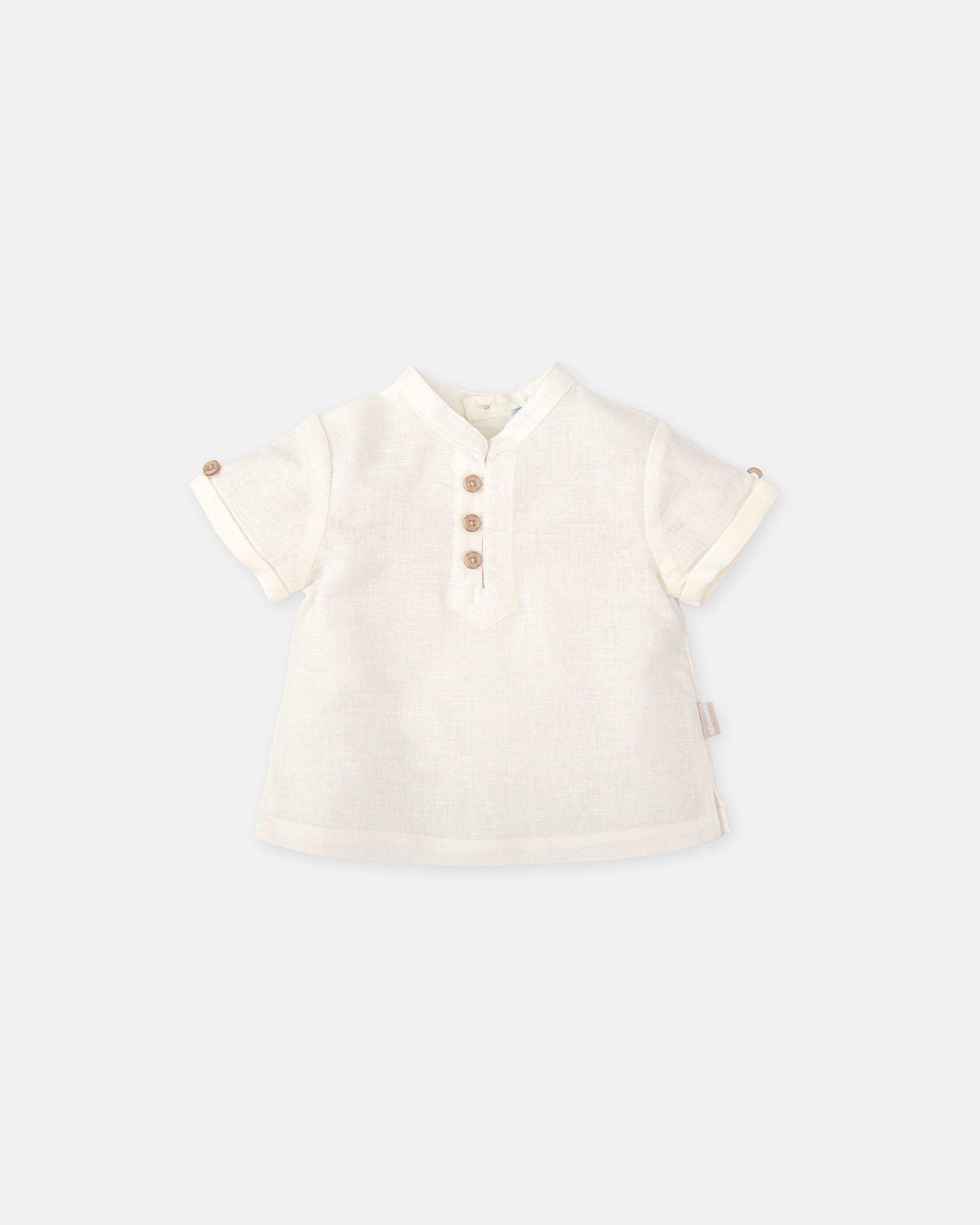 Blusa de Manga Curta para Bebé Tutto Piccolo Branco-1