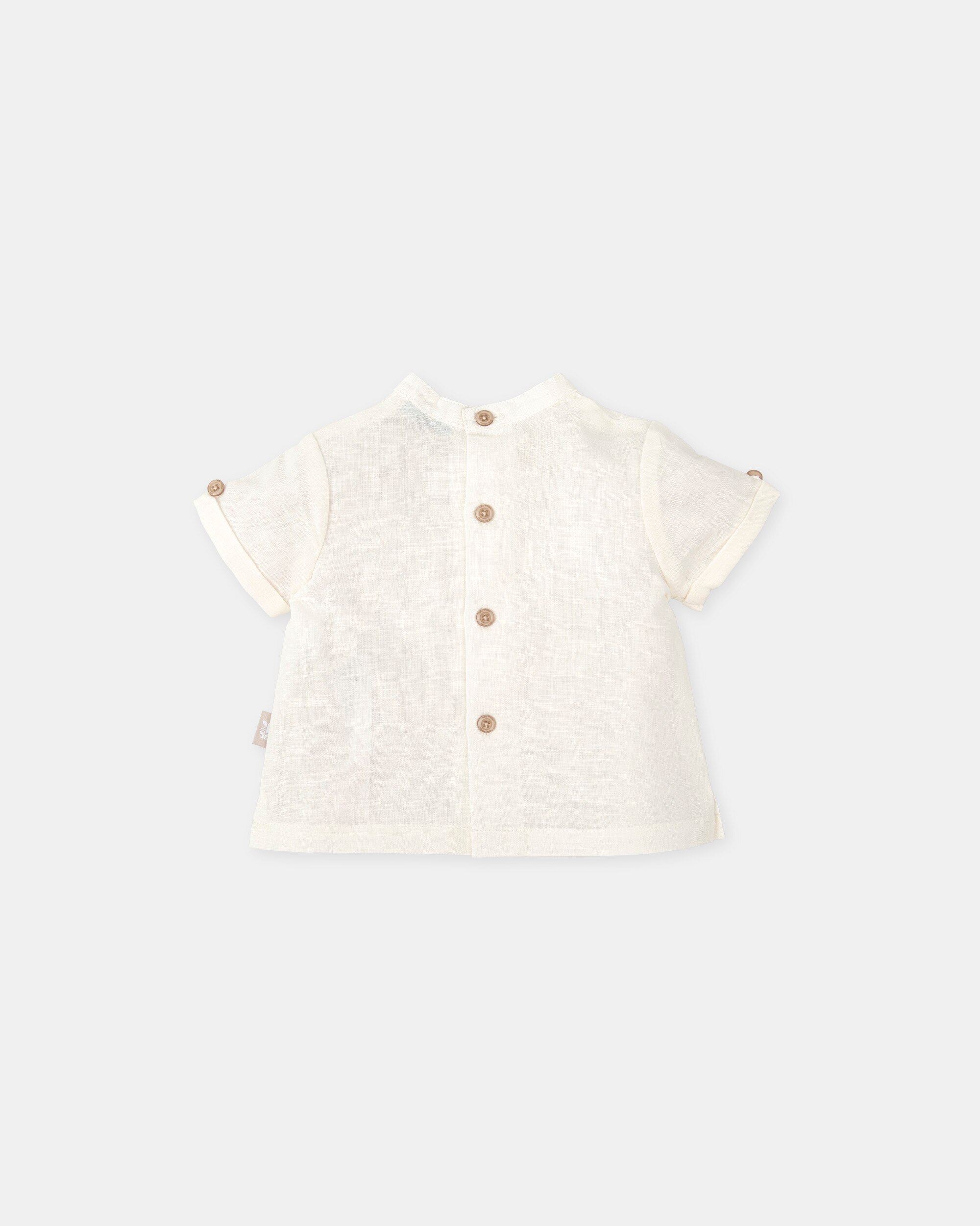Blusa de Manga Curta para Bebé Tutto Piccolo Branco-4