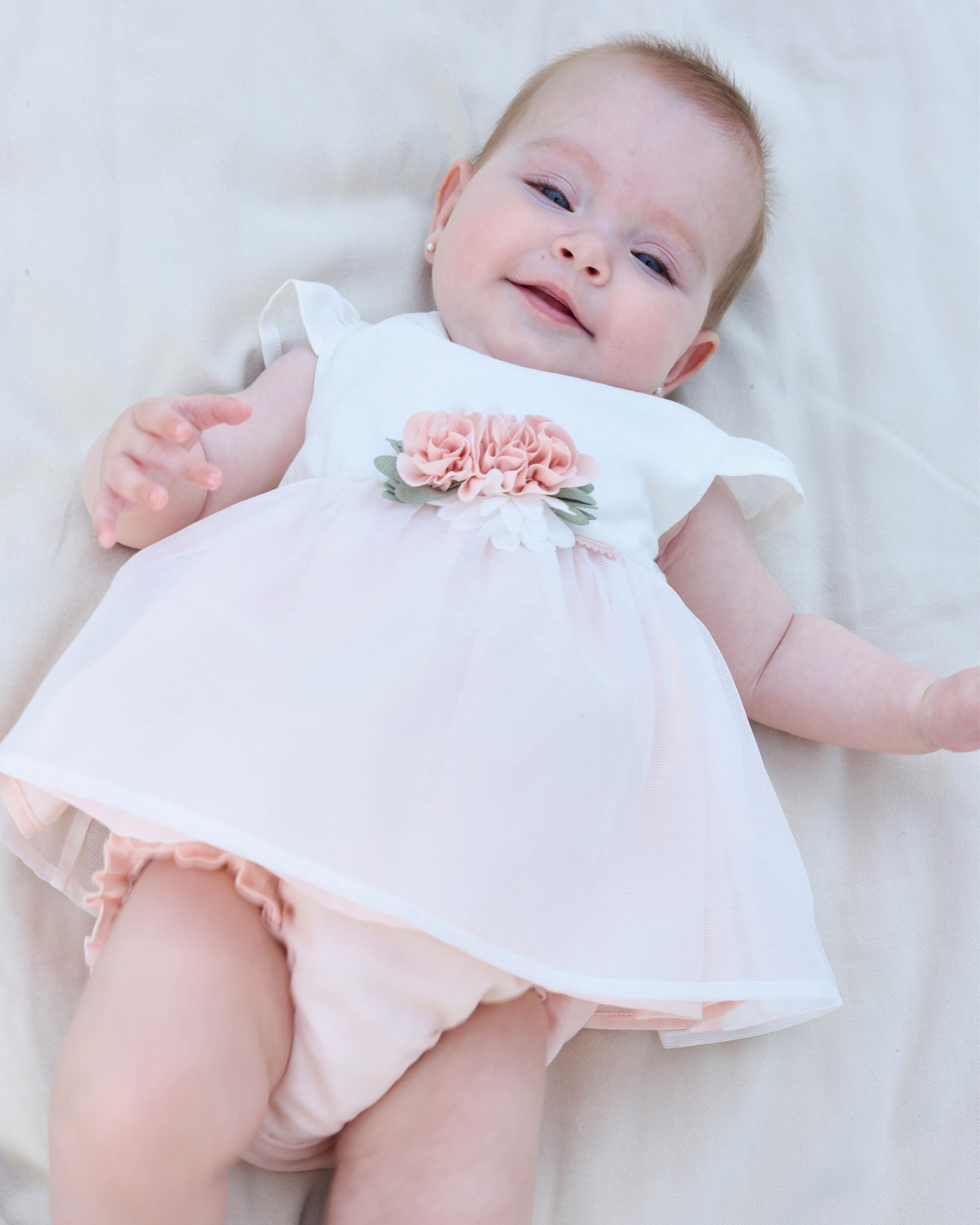 Vestido com Cueca de Bebé Tutto Piccolo Branco / Rosa-2